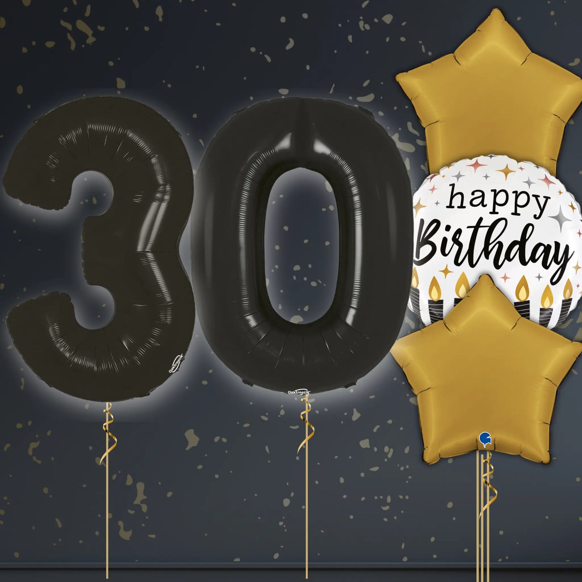 🎉 30th Birthday Black Numbers Balloon Package – Luxe & Stylish! 🎈✨