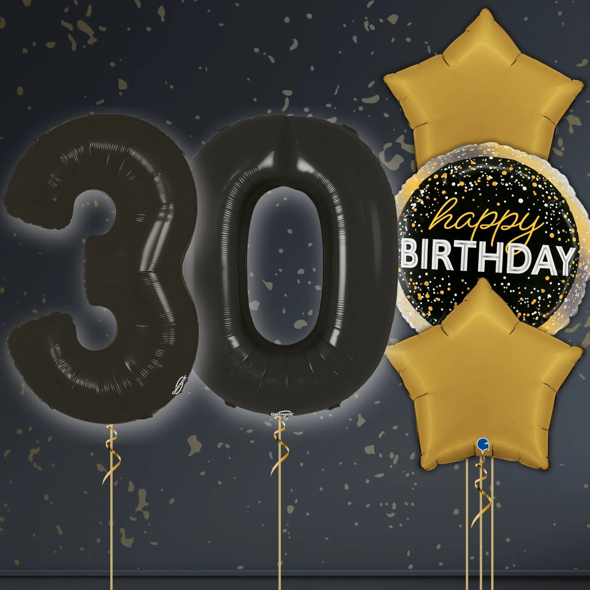 🎉 30th Birthday Black Numbers Balloon Package – Luxe & Stylish! 🎈✨