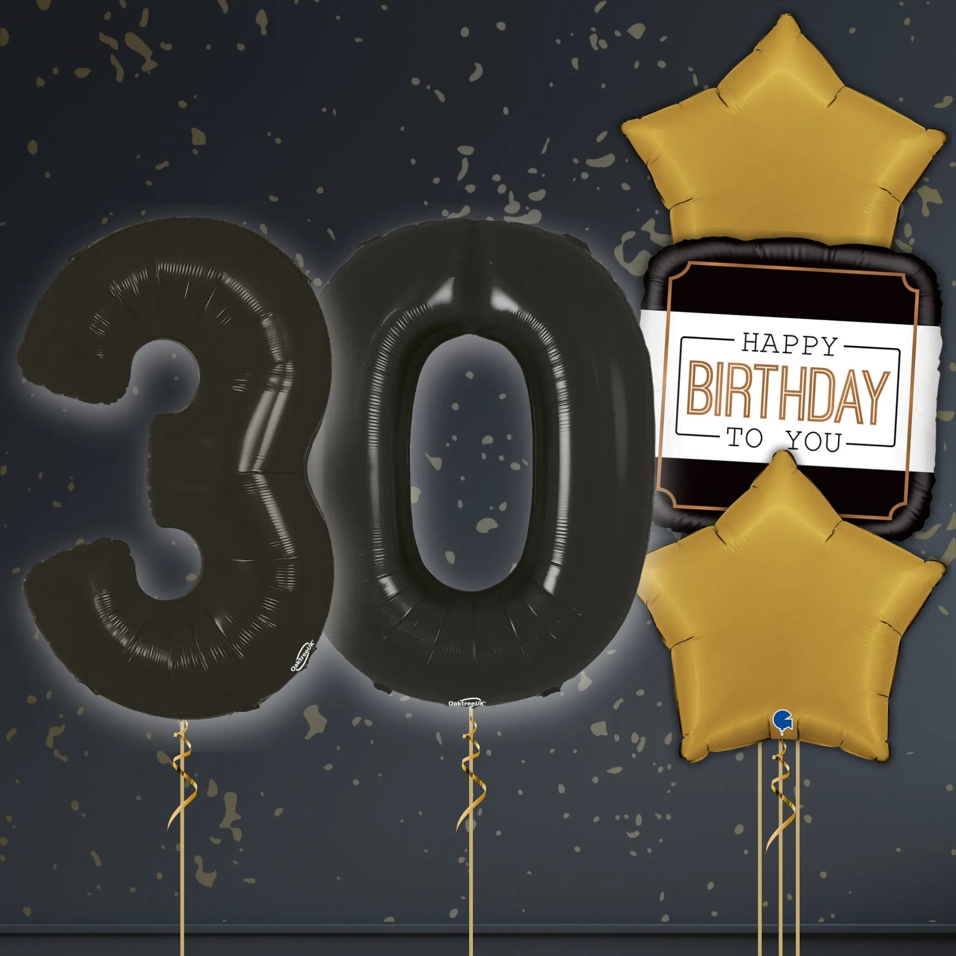 🎉 30th Birthday Black Numbers Balloon Package – Luxe & Stylish! 🎈✨
