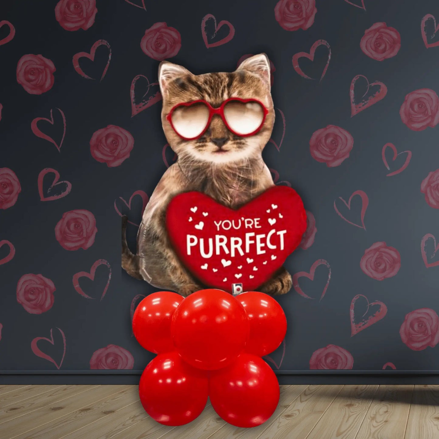 32" You're Puuurfect Balloon Stack – Single or with Heart Balloon Bouquet | The Party Hut
