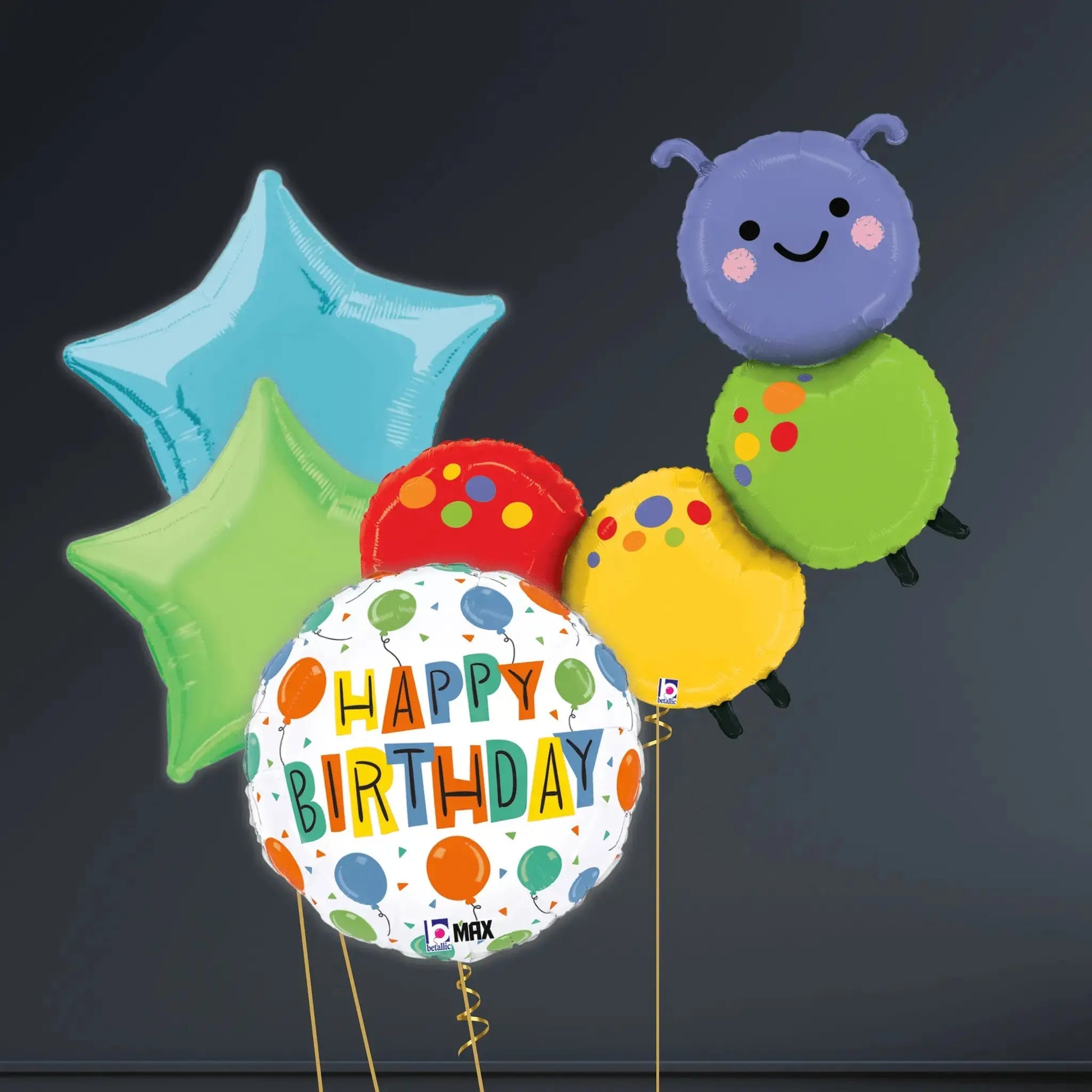 🪱 39" Primary Colour Caterpillar Foil Balloon – A Fun & Vibrant Party Feature! 🎈✨