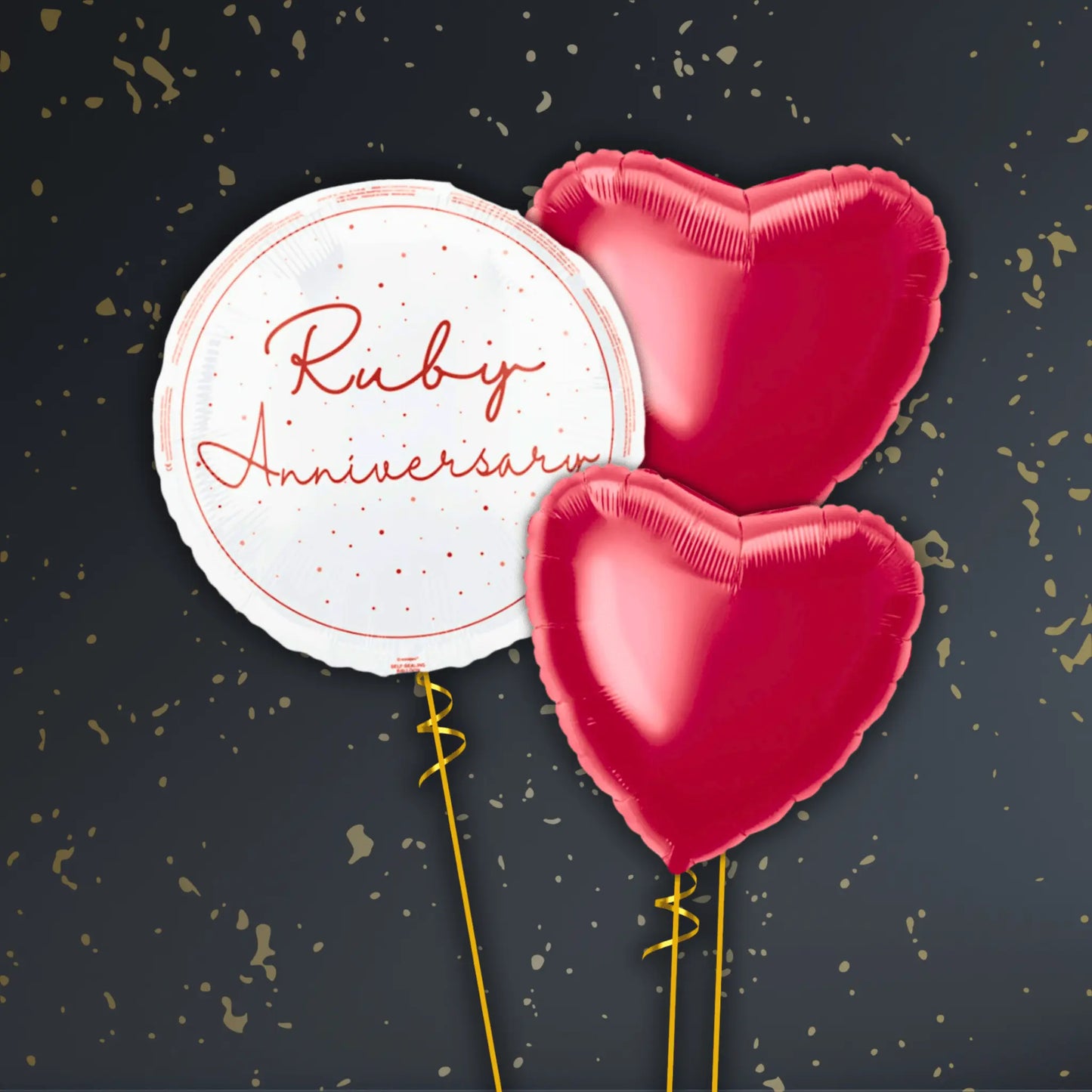 18" Ruby 40th Anniversary Foil Balloon – Single or Balloon Bouquet | The Party Hut