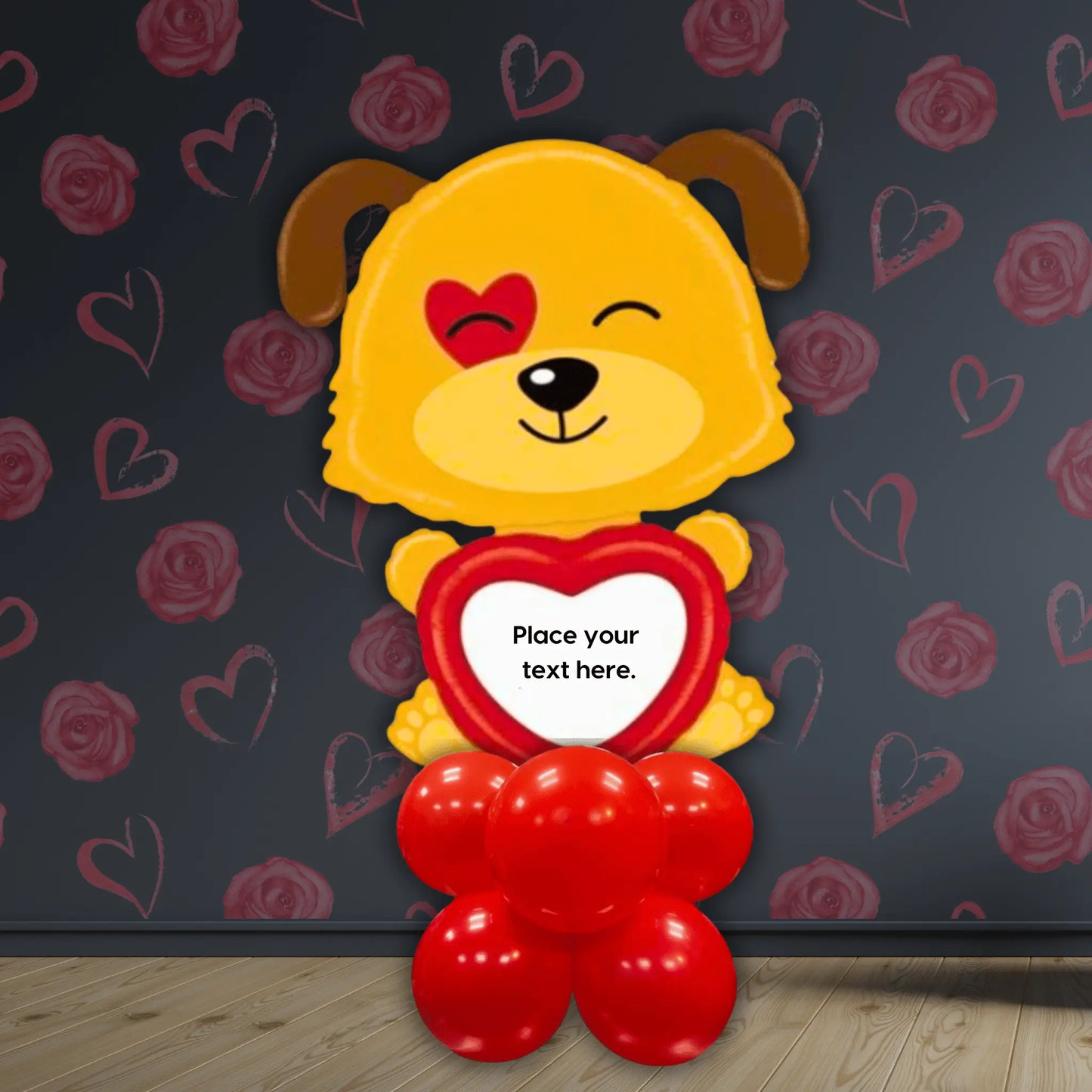 44" Write Your Own Message Puppy Foil Balloon Stack – Customisable Display | The Party Hut
