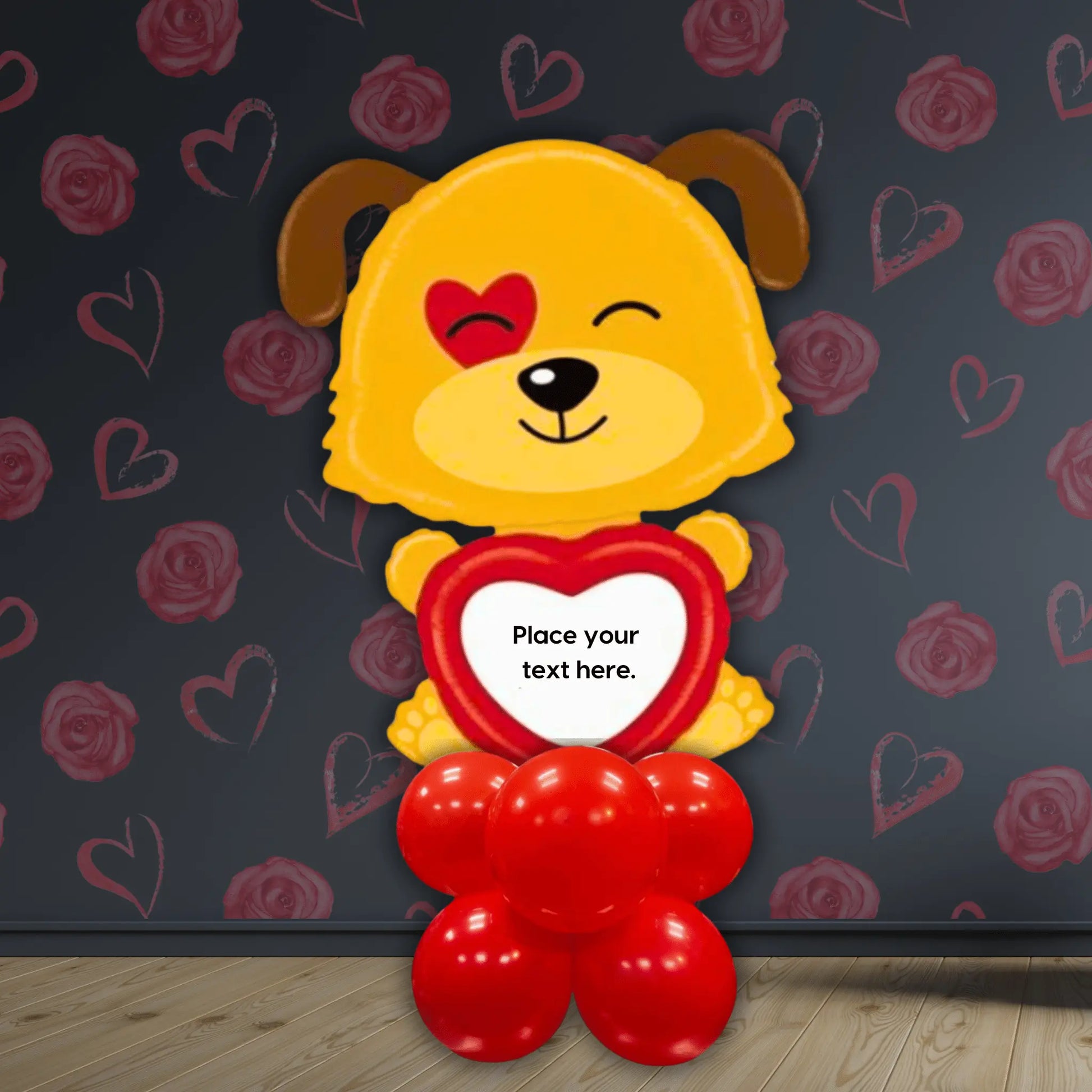 Personalised Puppy Foil Balloon Stack – Air-Filled Floor Display