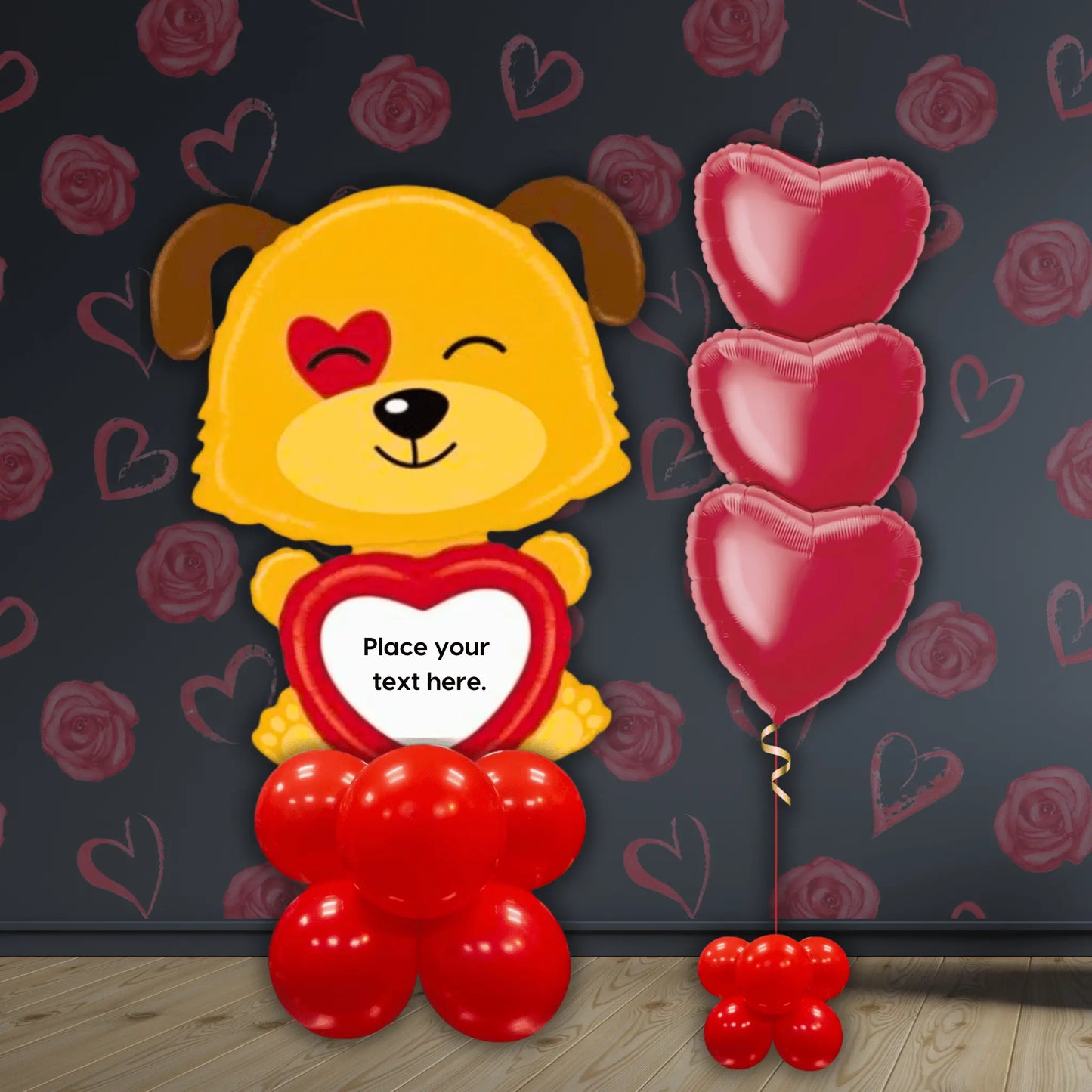 44" Write Your Own Message Puppy Foil Balloon Stack – Customisable Display | The Party Hut