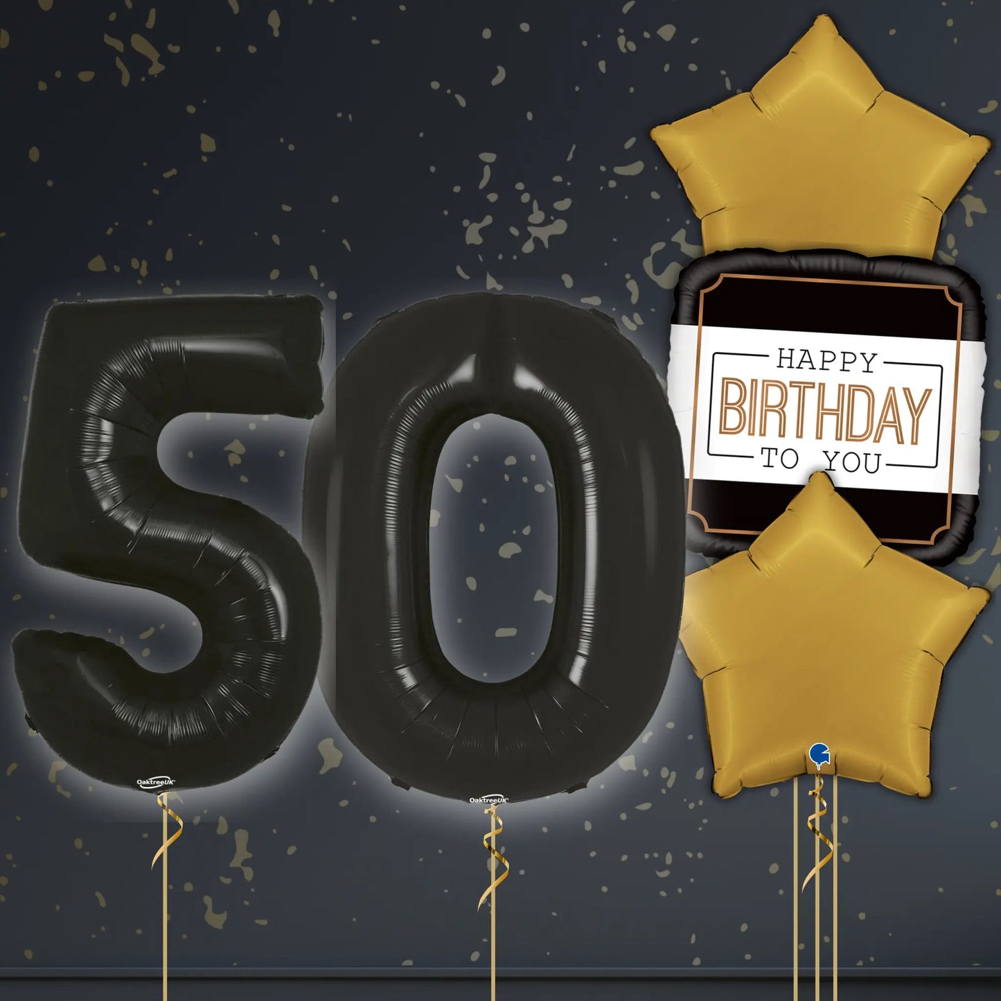 🎈 50th Birthday Black Foil Number Balloon Package – Luxe Celebration Balloons ✨🖤🎉 | The Party Hut Cheltenham