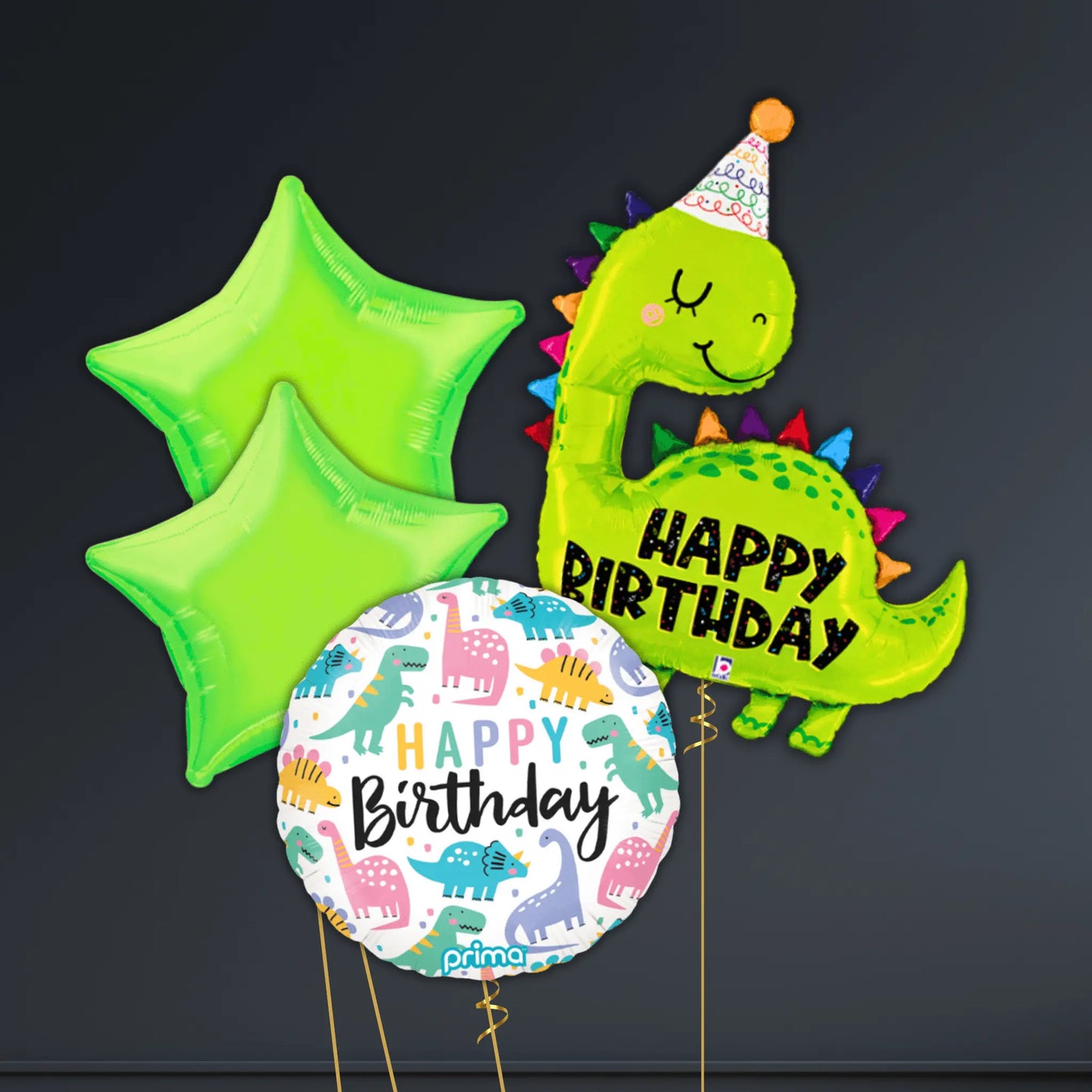 52 - Inch Dinosaur Happy Birthday Foil Balloon or Balloon Bouquet | The Party Hut
