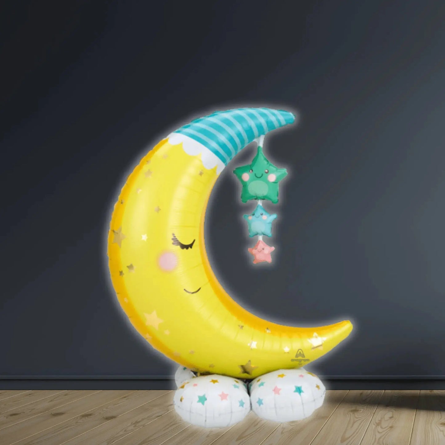 55 Inch Moon & Stars AirLoonz Foil Balloon (Air - Filled) | The Party Hut