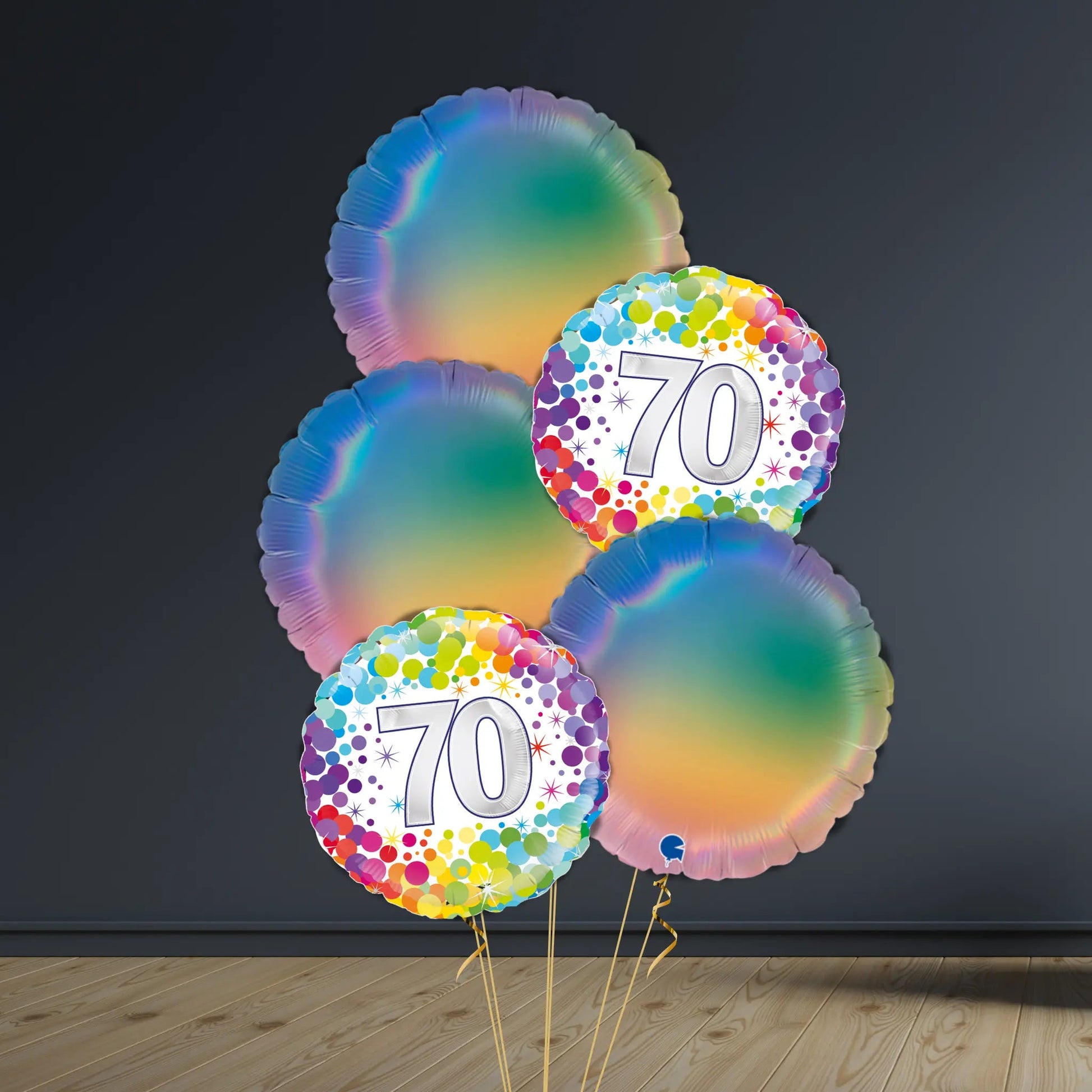 70th Birthday Balloon Package | Confetti Rounds, Helium