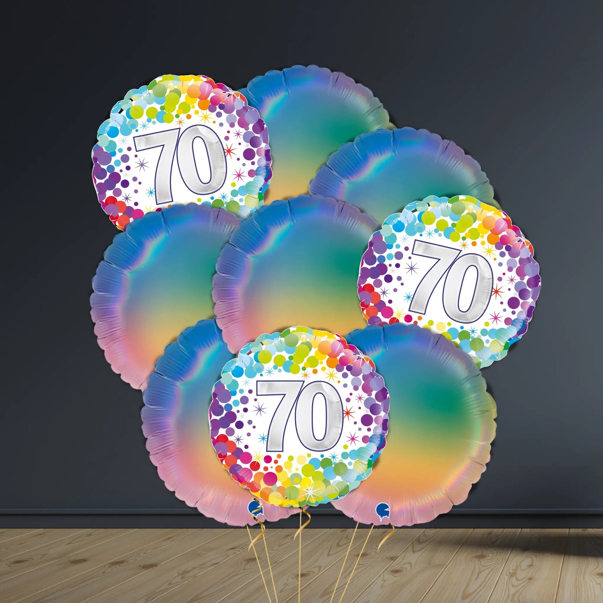 70th Birthday Balloon Package | Confetti Rounds, Helium