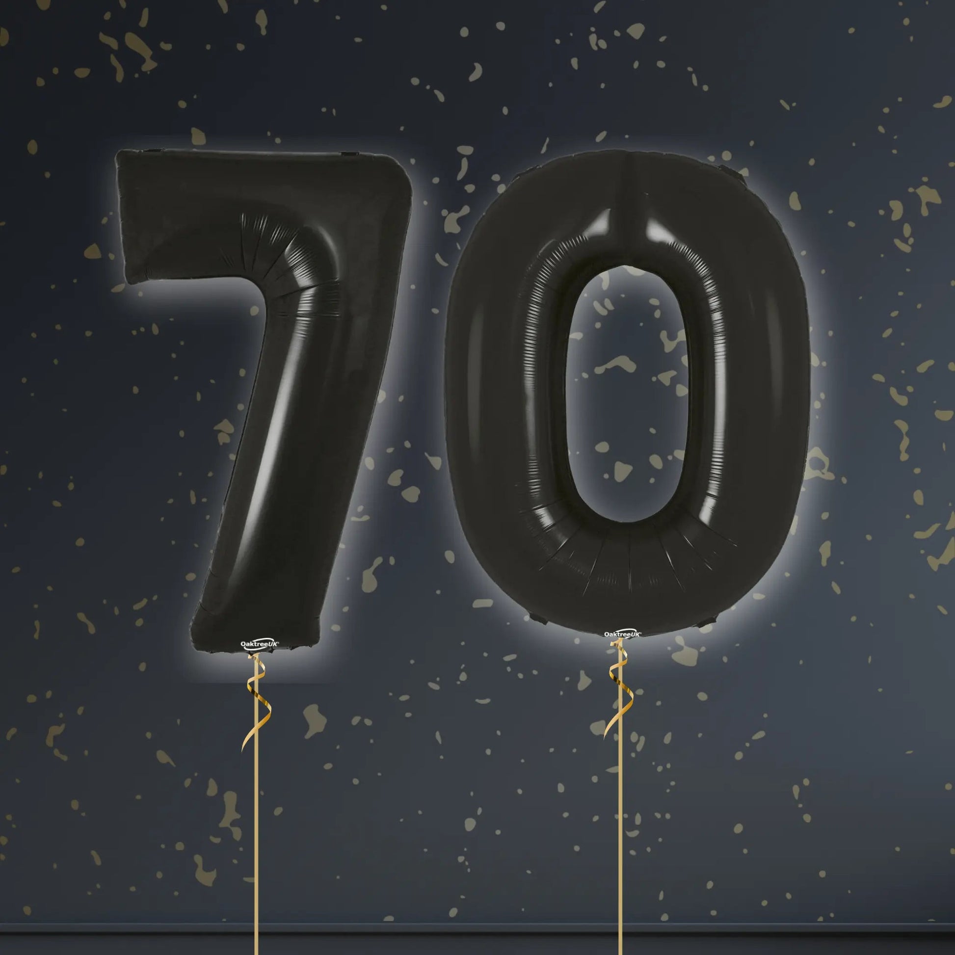🎈 70th Birthday Black Foil Number Balloon Package – Elegant Milestone Celebration 🎉✨