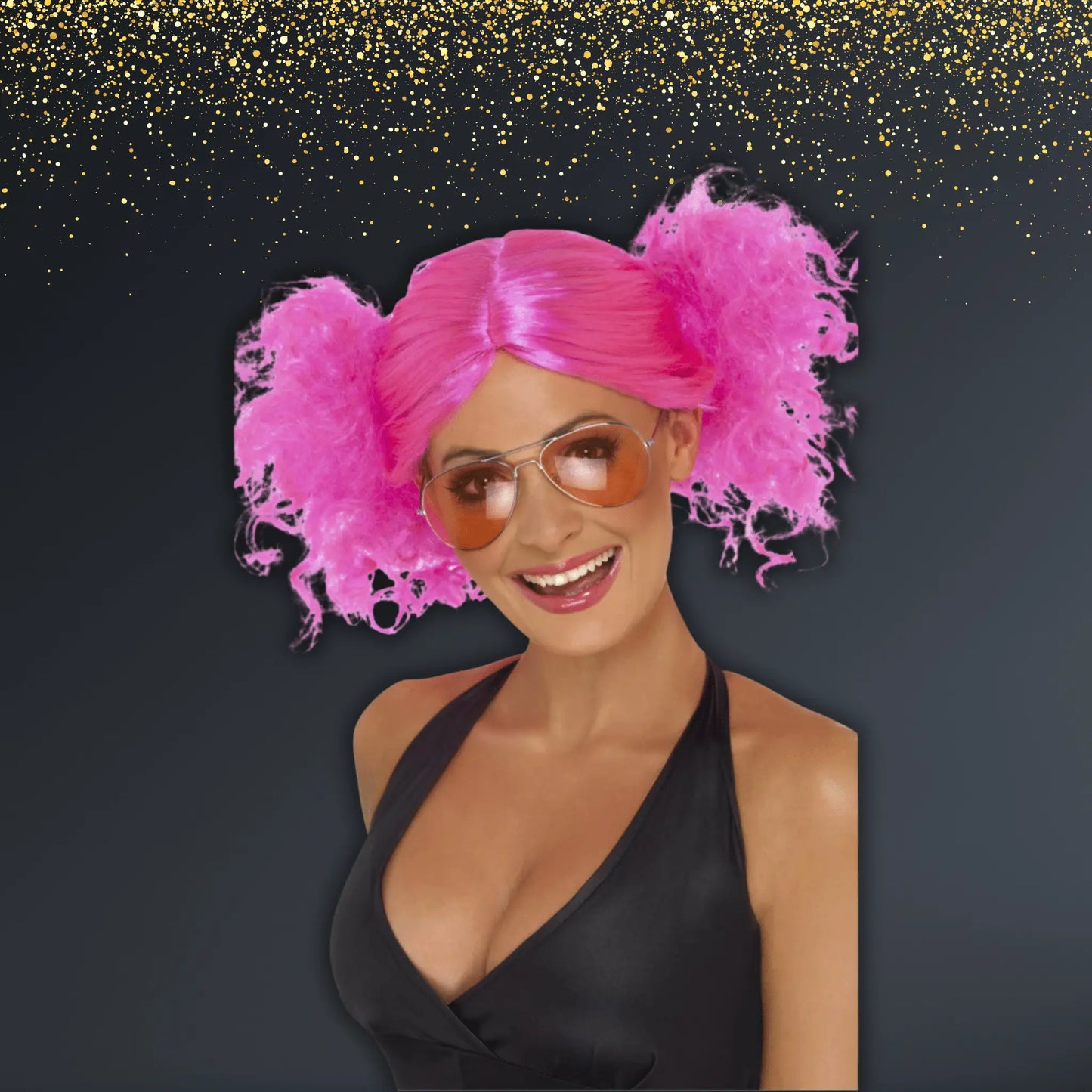 80s Bunches Wig - Neon Pink Party Style | The Party Hut