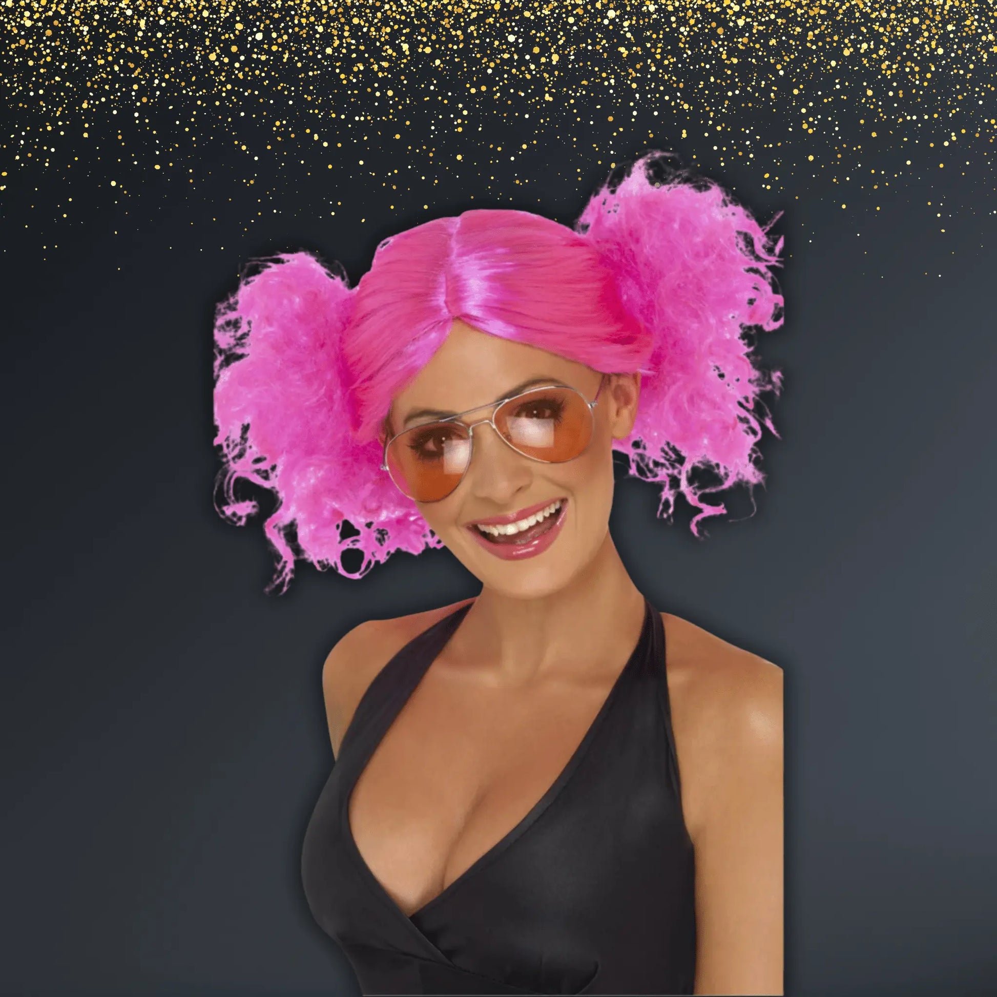 🎀 80s Neon Pink Bunches Wig – Playful & Funky Retro Vibes! 💖✨