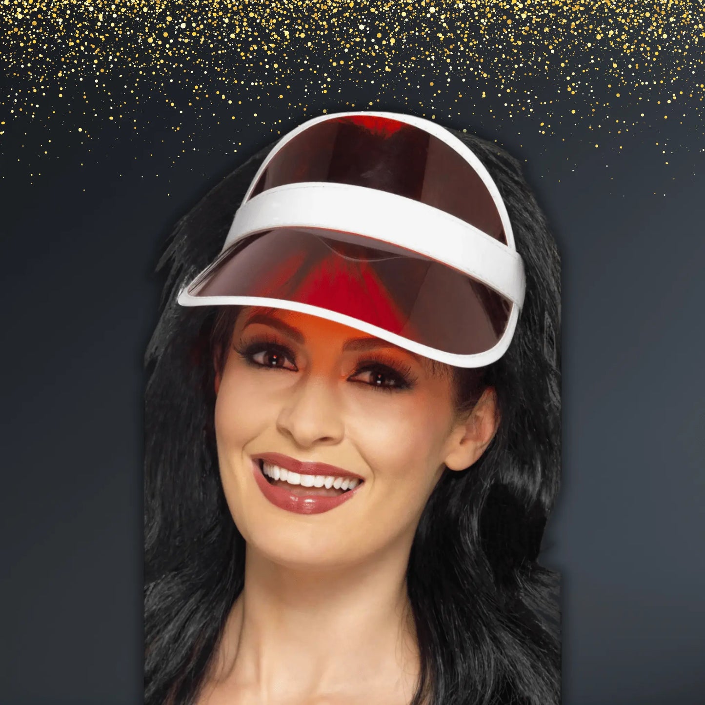 80s Red Sun Visor – Retro Party Accessory | The Party Hut