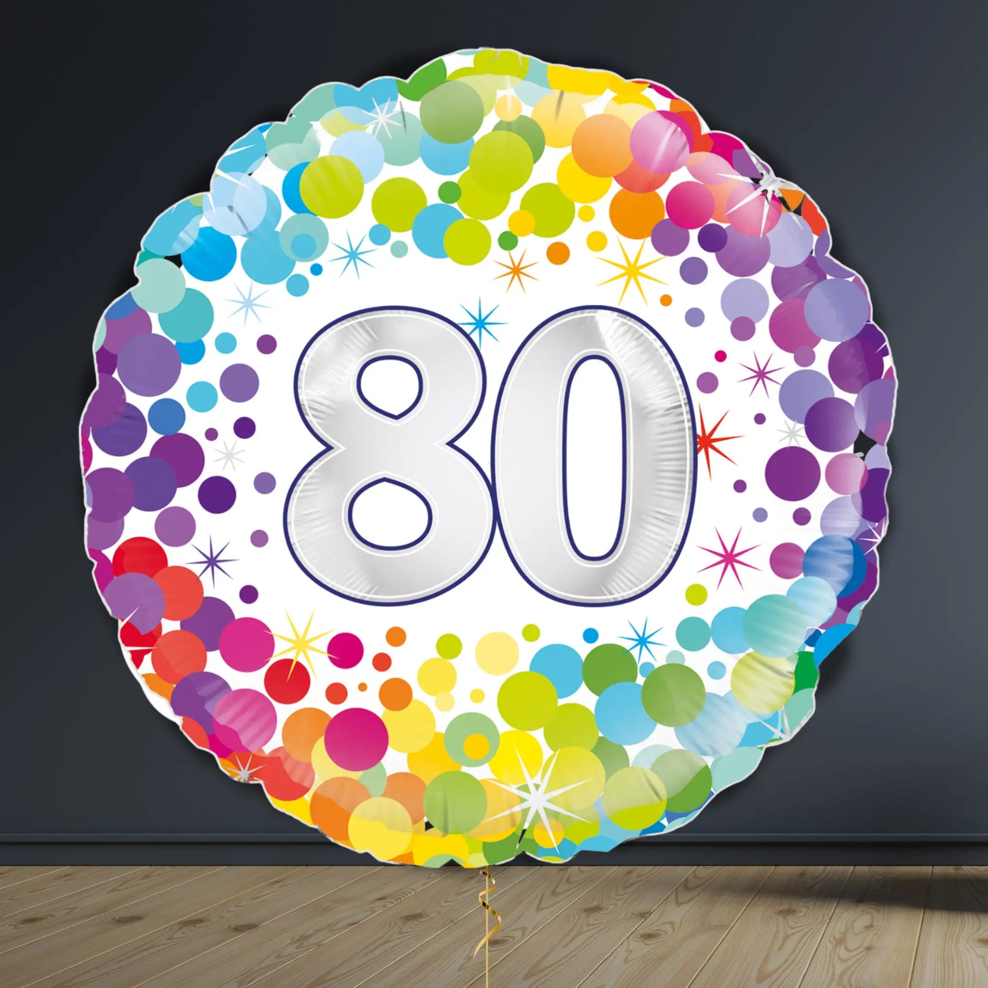 80th Birthday Balloon Package | Confetti Hearts & Helium
