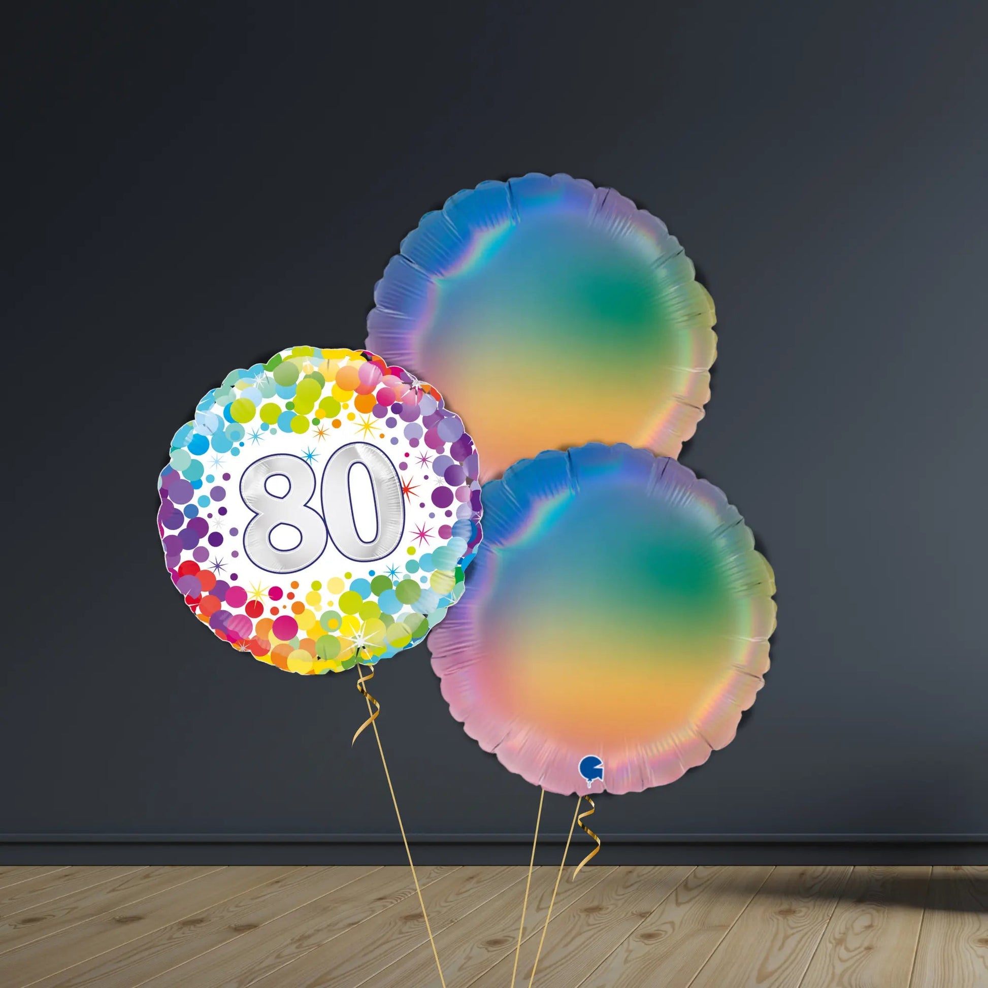 80th Birthday Balloon Package | Confetti Rounds, Helium