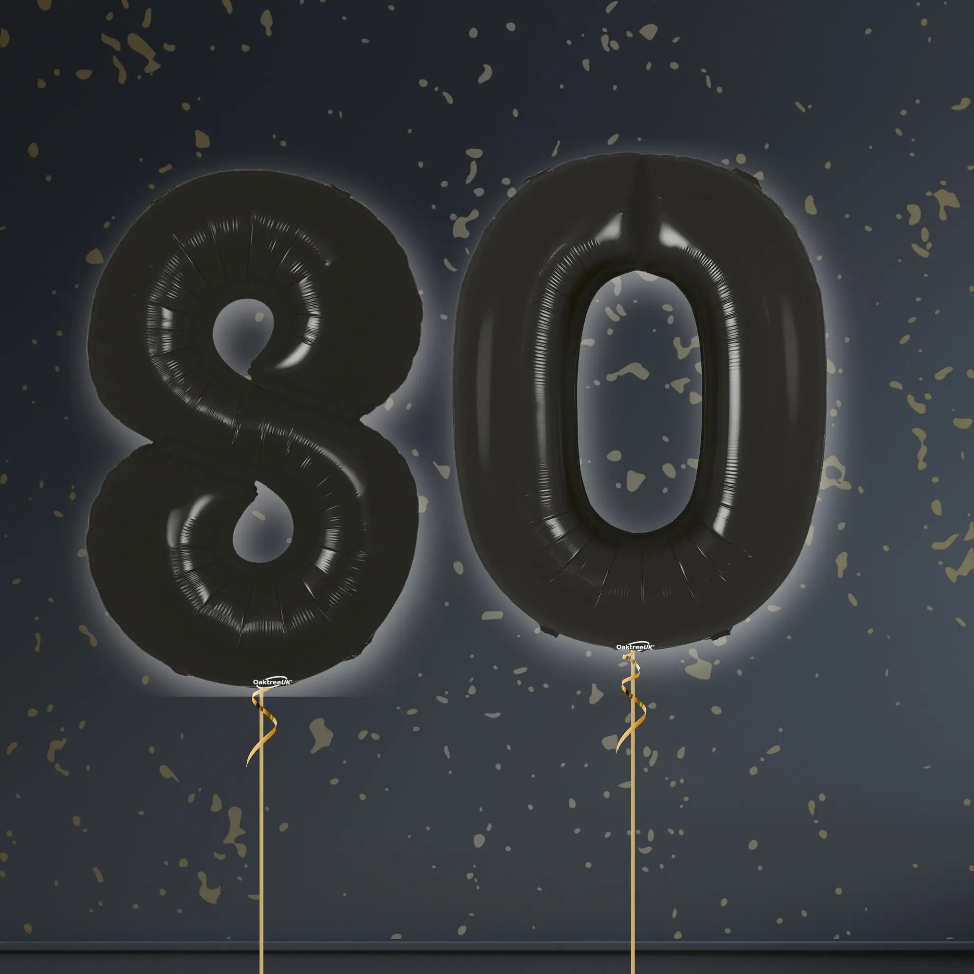 🎈 80th Birthday Black Foil Number Balloon Package – Elegant Celebration Balloons 🎉✨