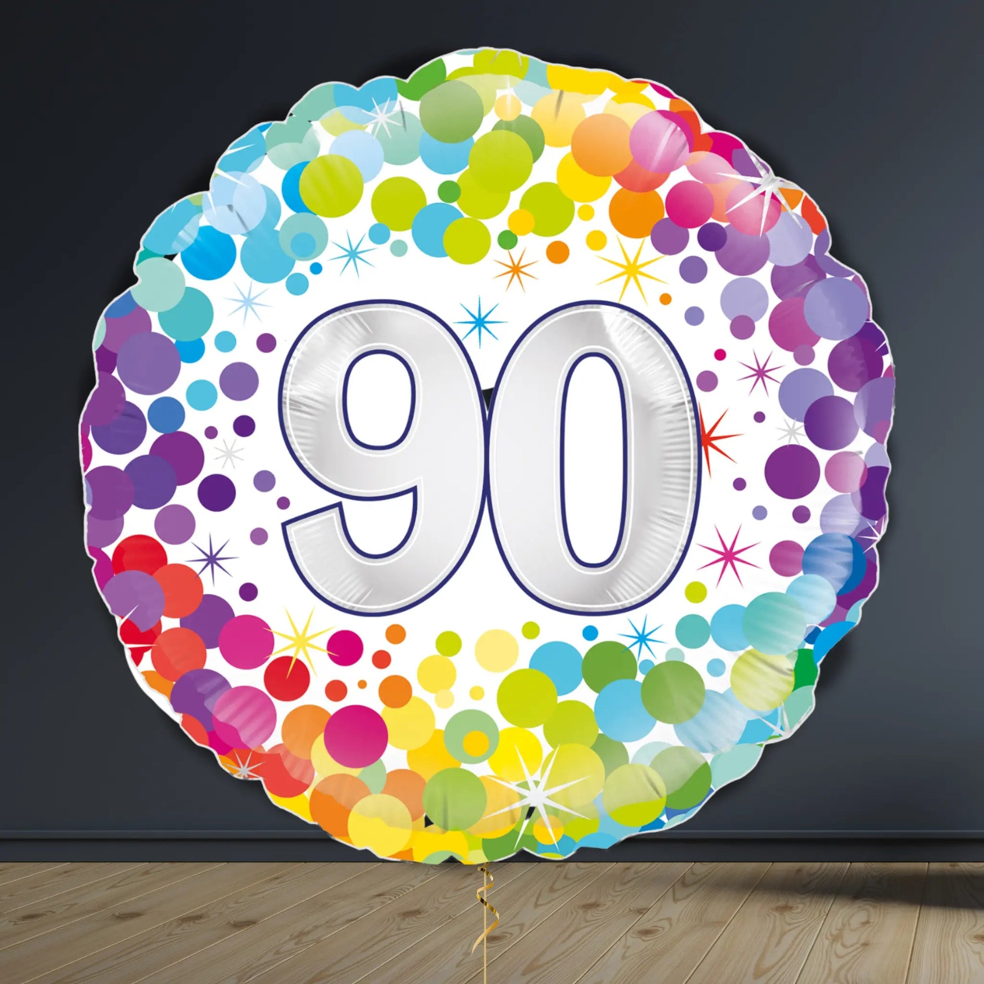 90th Birthday Balloon Package | Confetti Hearts & Helium
