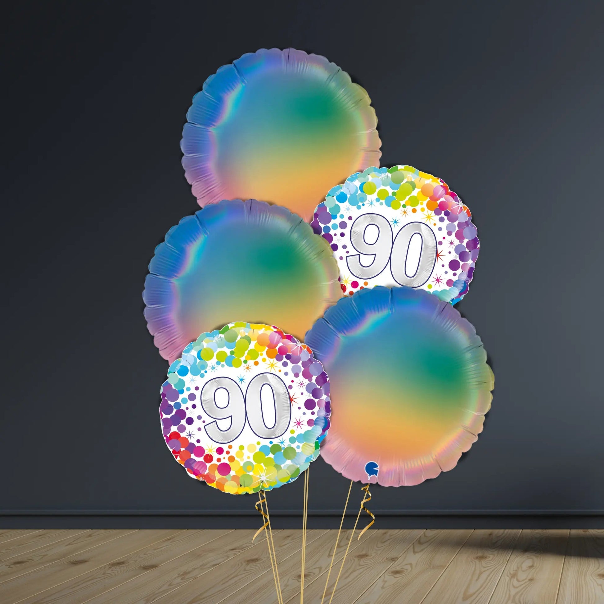 90th Birthday Balloon Package | Confetti Rounds, Helium