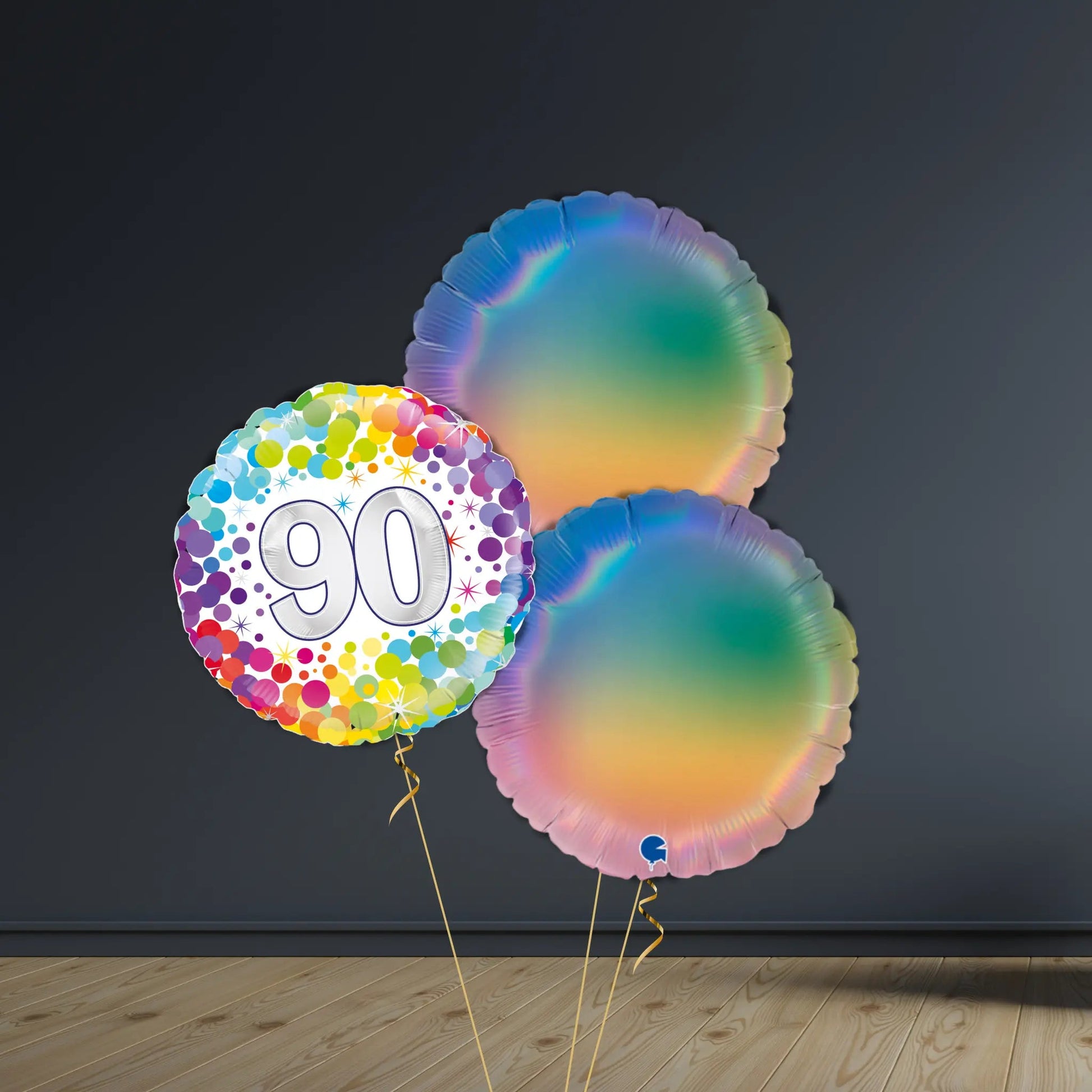 90th Birthday Balloon Package | Confetti Rounds, Helium