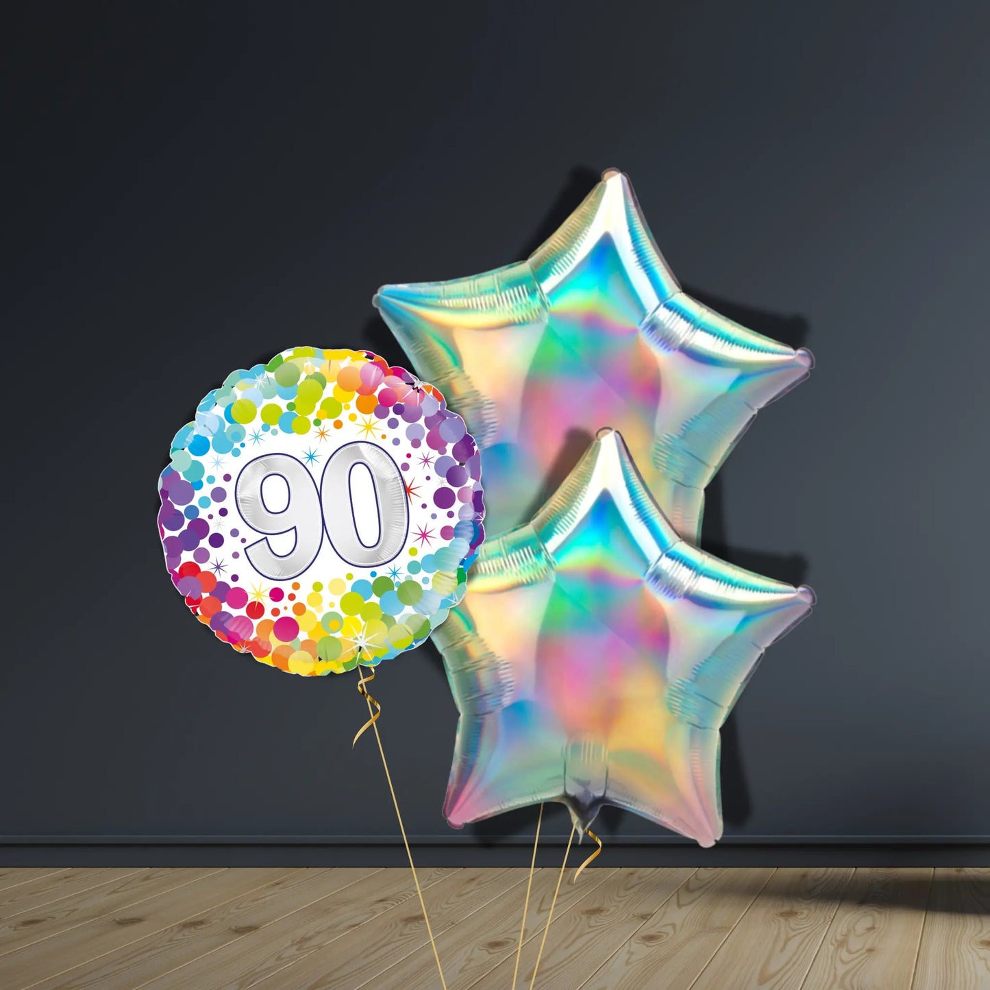 90th Birthday Balloon Package | Confetti Stars, Helium | The Party Hut Cheltenham