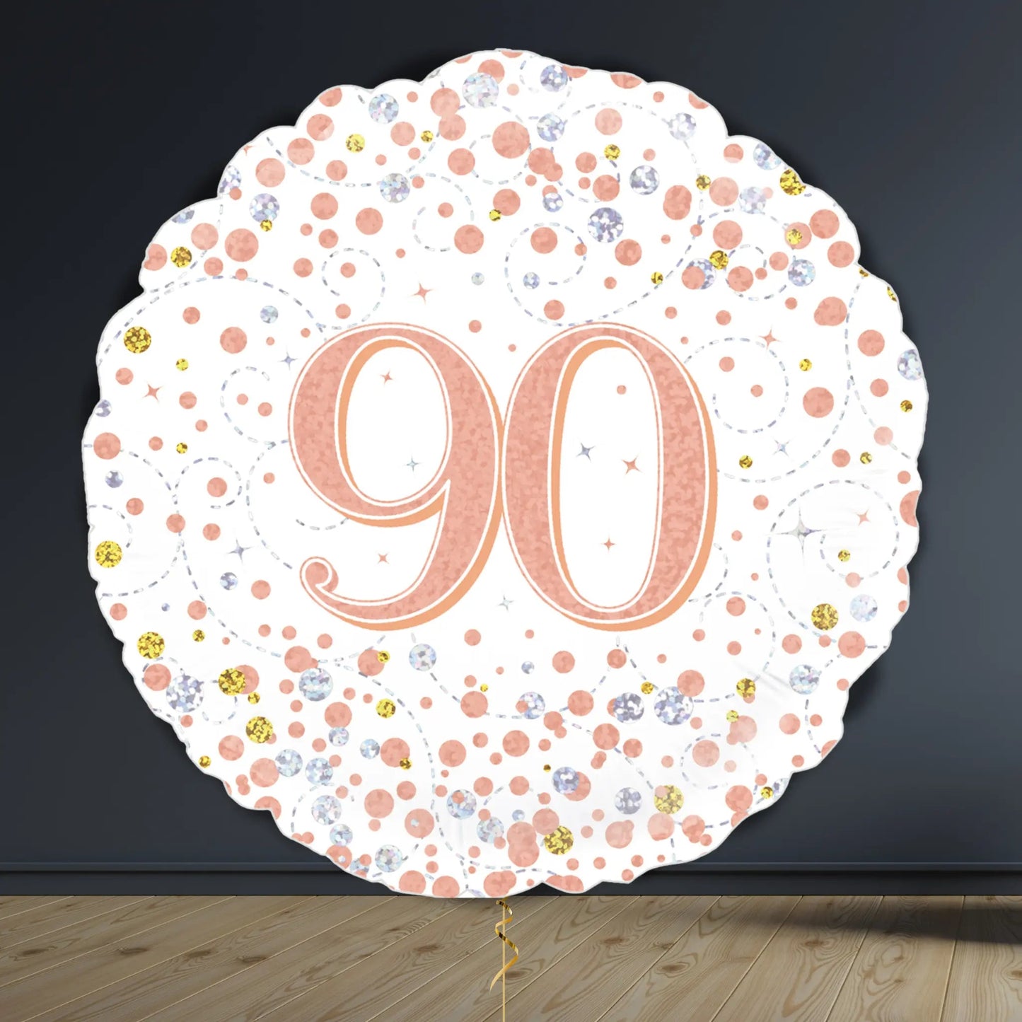 90th Birthday Balloon Package | Rose Gold Stars, Helium | The Party Hut Cheltenham