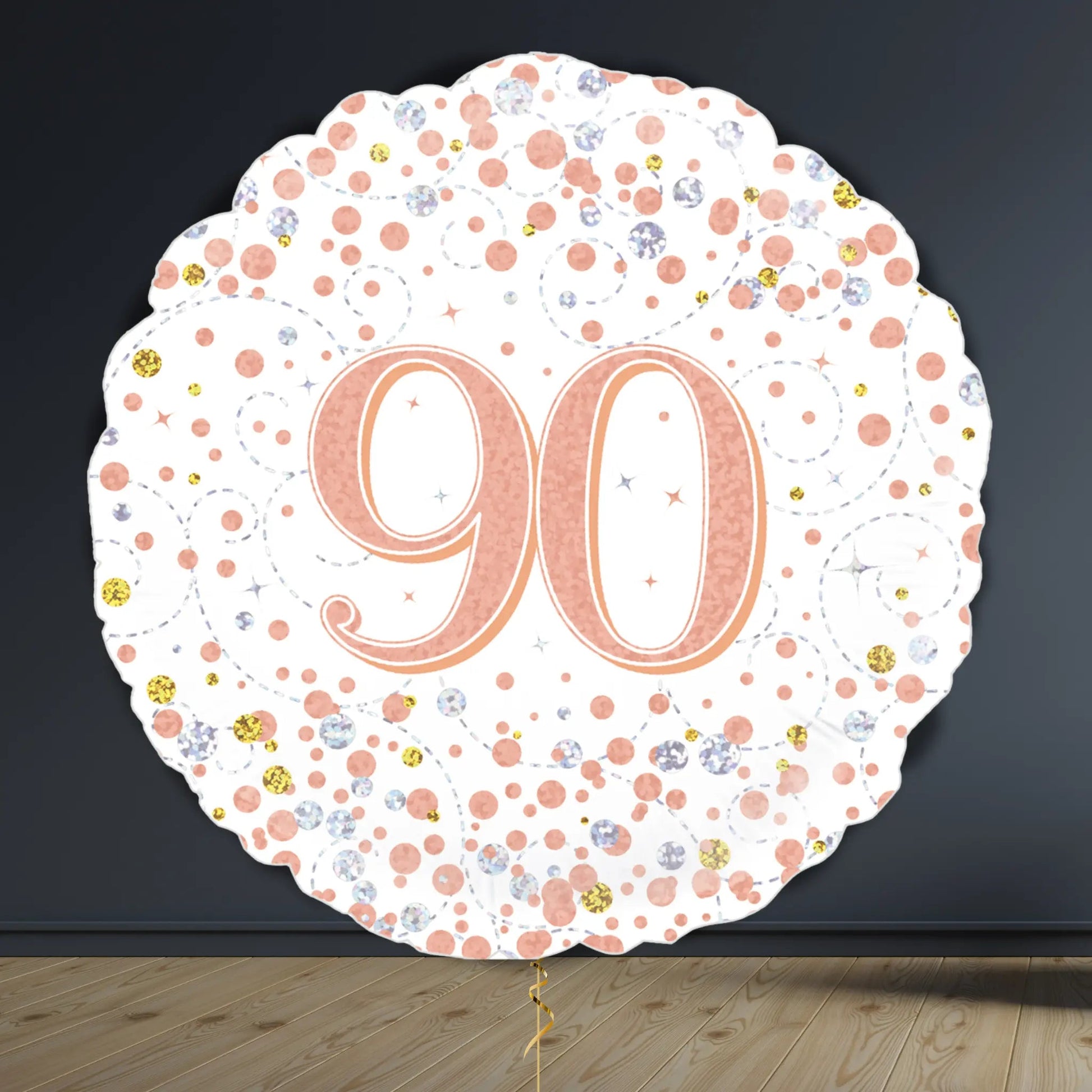 90th Birthday Balloon Package | Rose Gold Stars & Helium