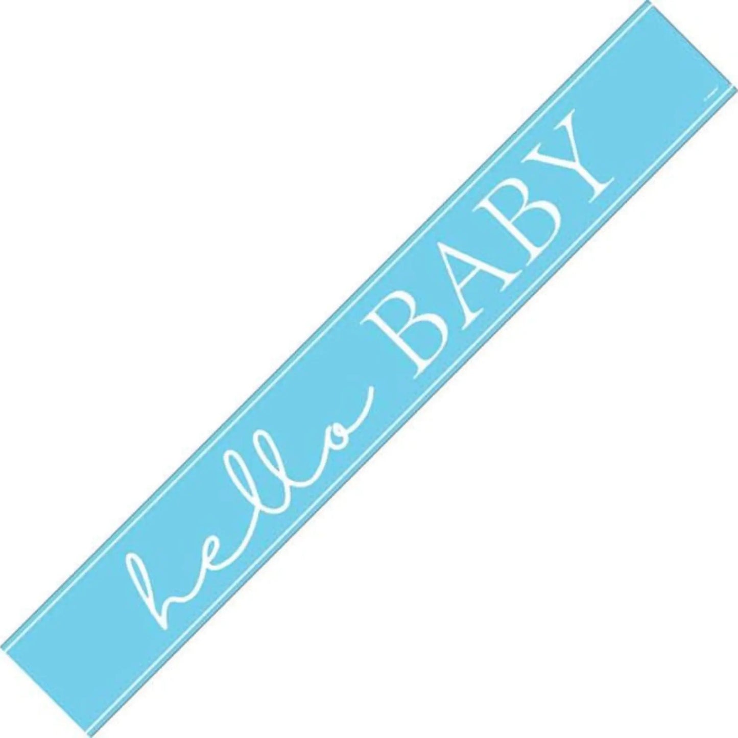 9ft Blue Hello Baby Foil Banner – Baby Shower & New Arrival Decor | The Party Hut