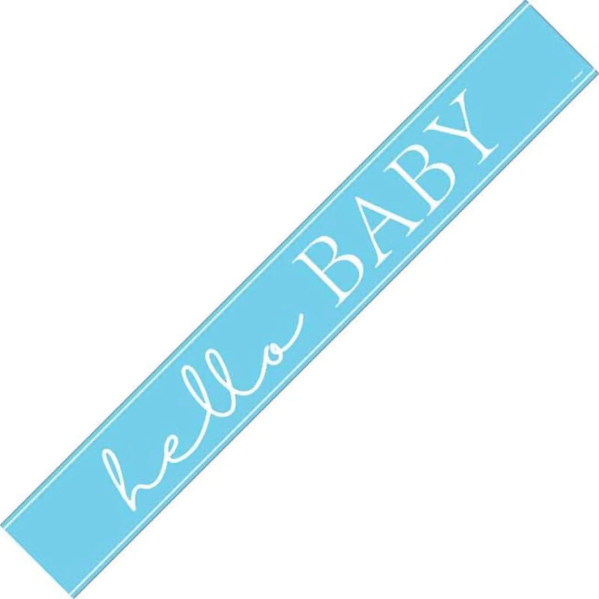 9ft Blue Hello Baby Foil Banner – Baby Shower & New Arrival Decor
