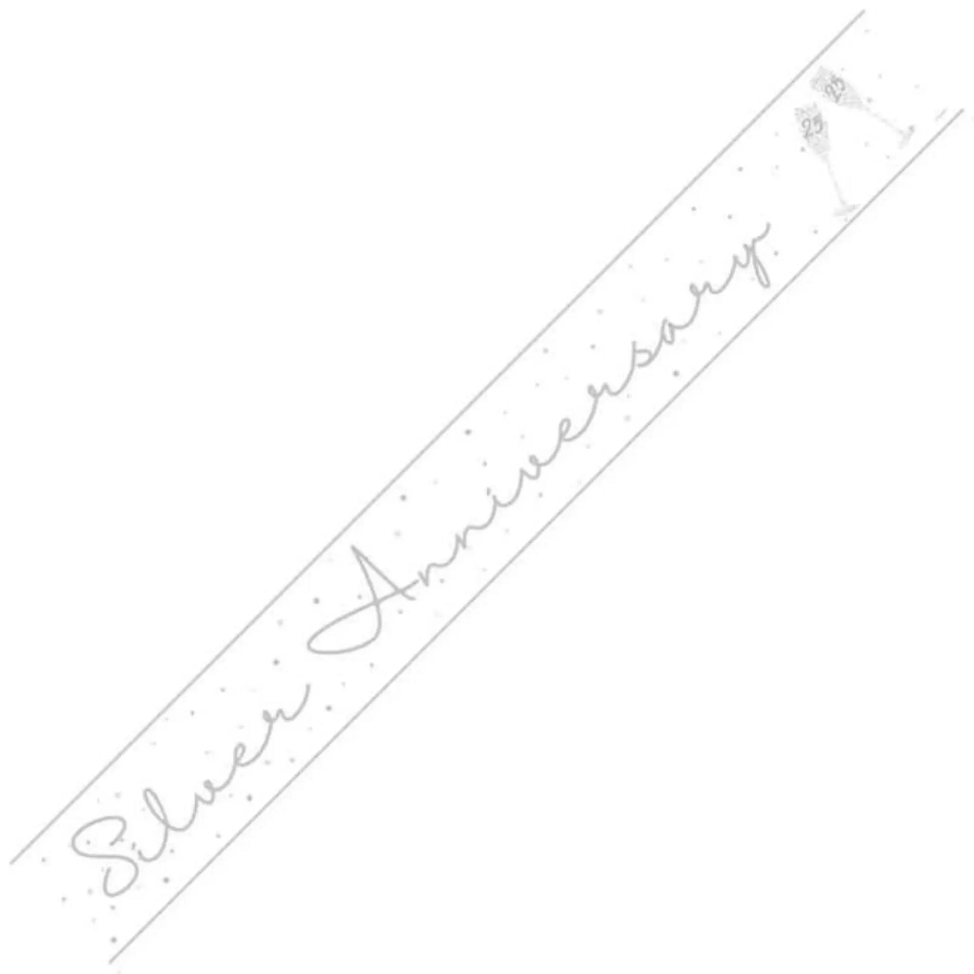 9ft Happy 25th Anniversary Foil Banner – Elegant Party Decoration