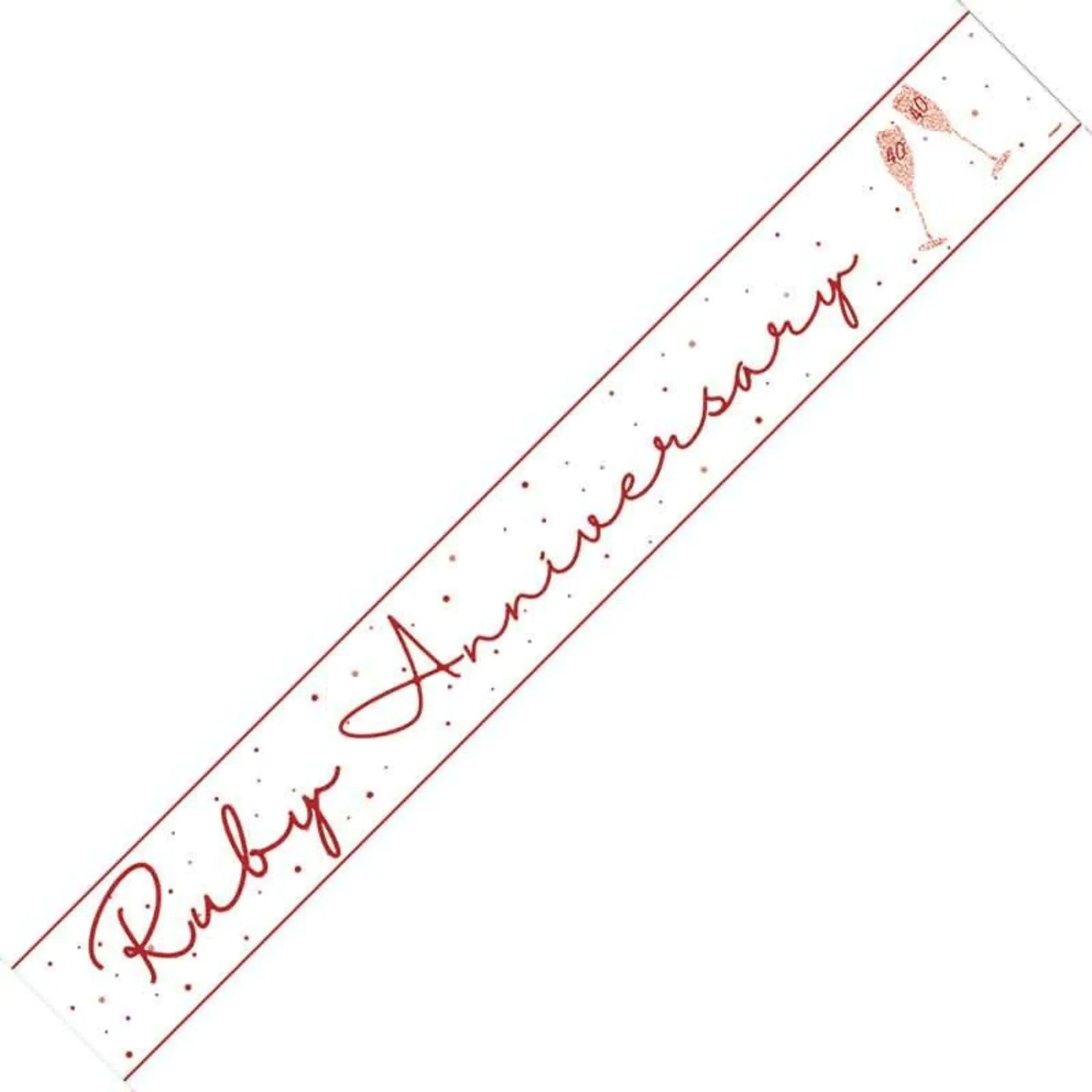 9ft Happy 40th Anniversary Foil Banner – Elegant Party Decoration | The Party Hut