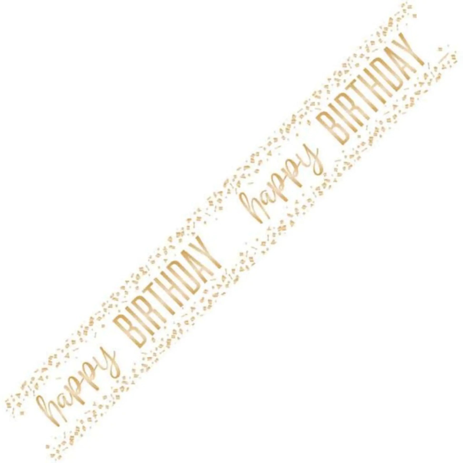 9ft Happy Birthday Confetti Gold Foil Banner – Elegant Party Décor
