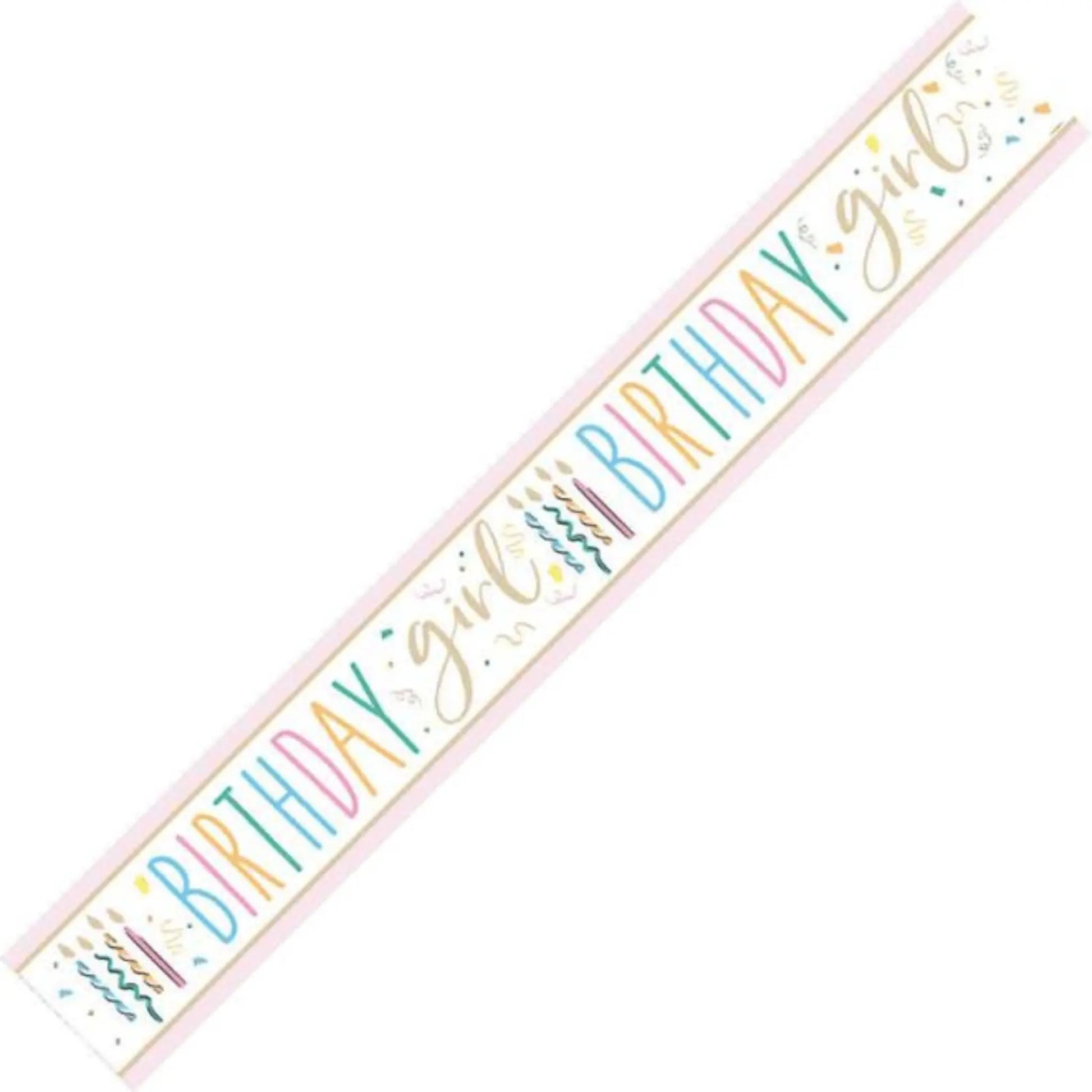 9ft Happy Birthday Girl Foil Banner – Fun & Festive Party Décor