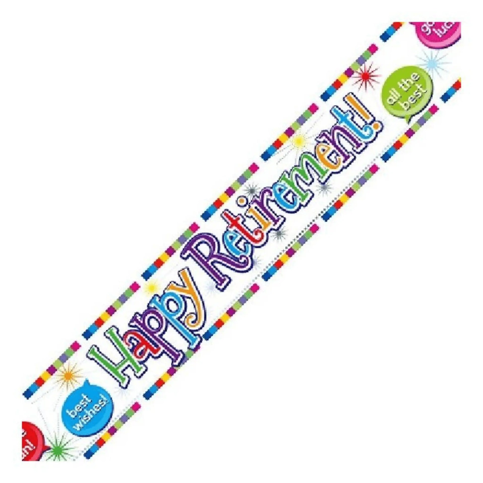 9ft Happy Retirement Foil Banner – Celebration Party Decoration
