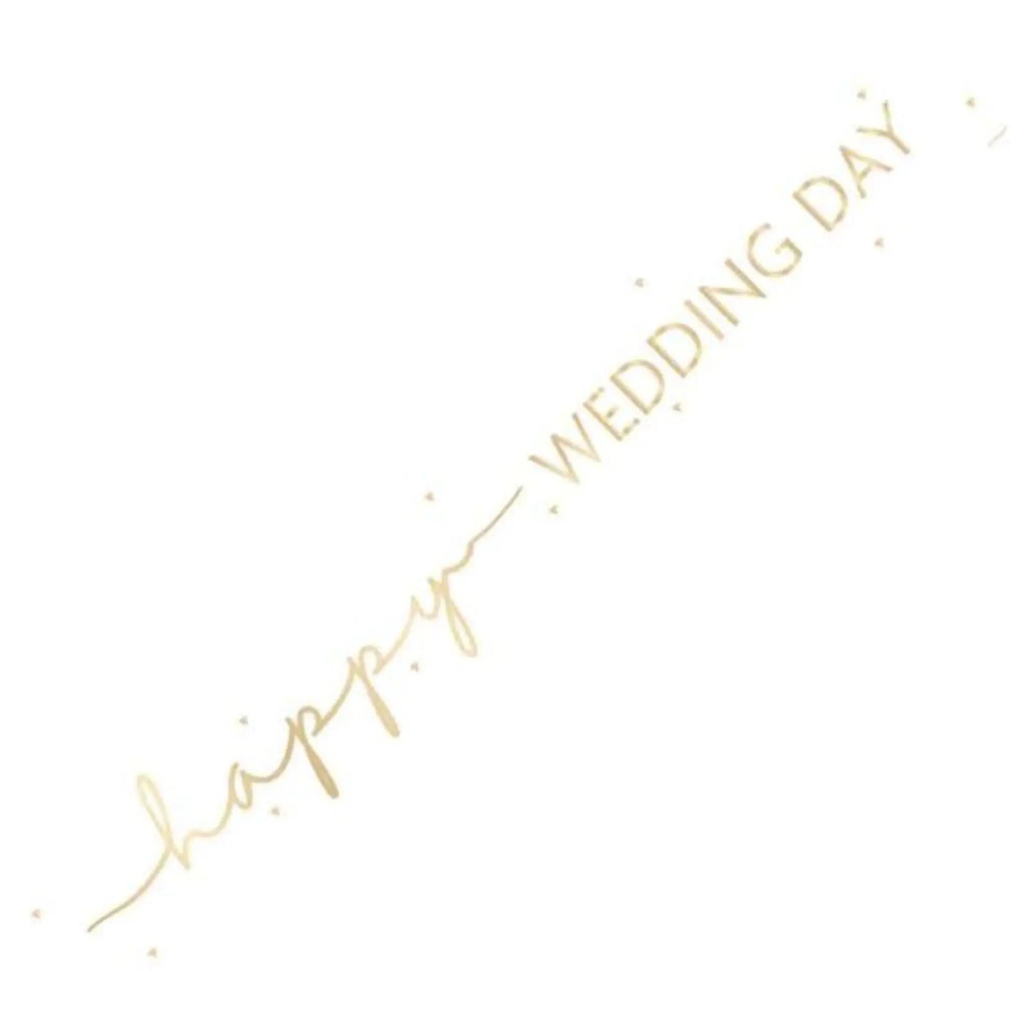 9ft Happy Wedding Day Foil Banner – Elegant Party Decoration | The Party Hut