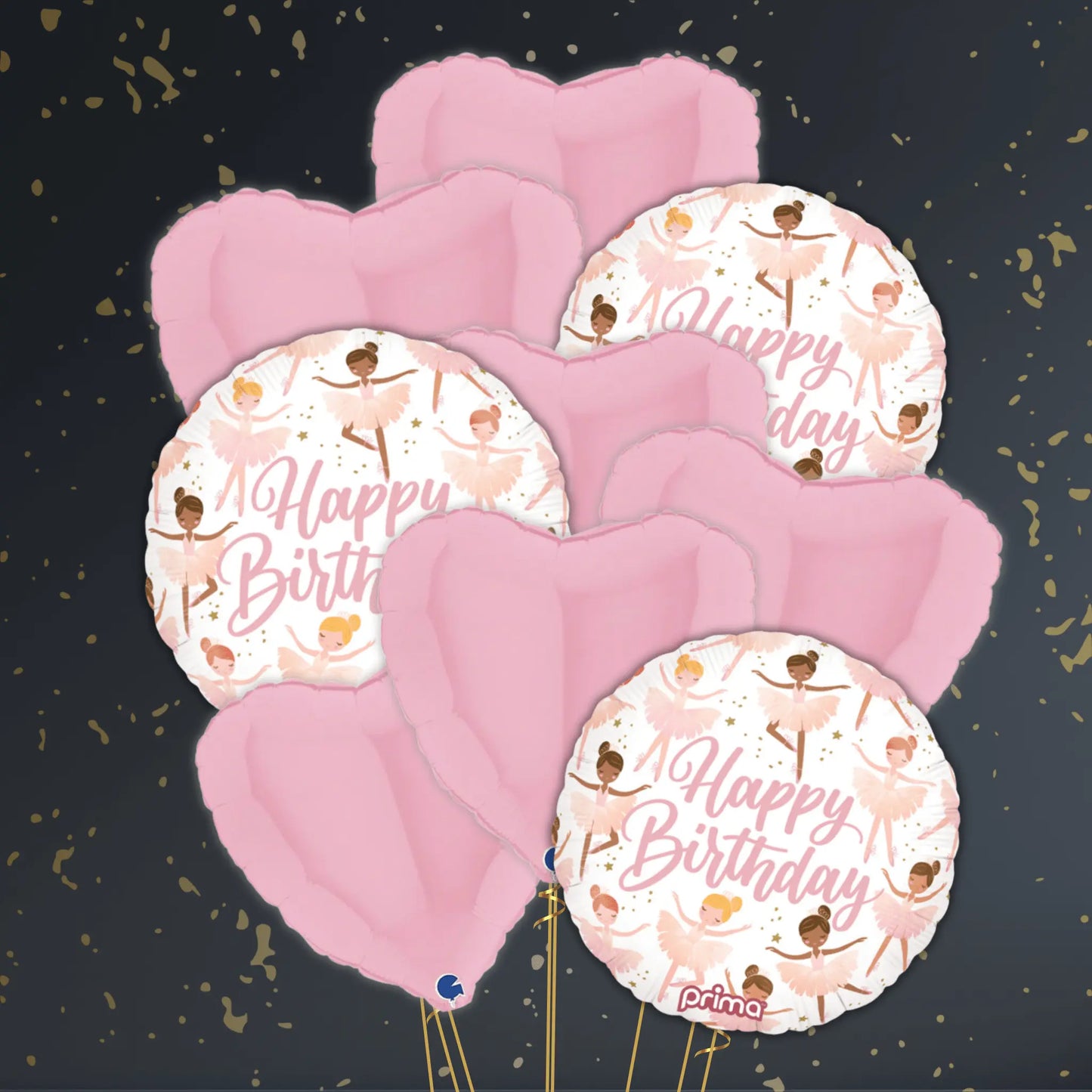 18" Happy Birthday Ballerinas Foil Balloon – Single or Balloon Bouquet | The Party Hut