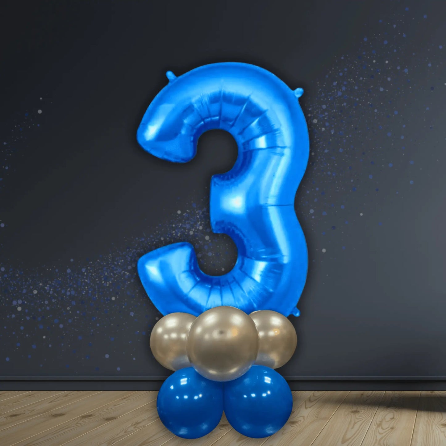 Blue Number Balloon Stack - Air - Filled Party Decoration (0 - 9) | The Party Hut