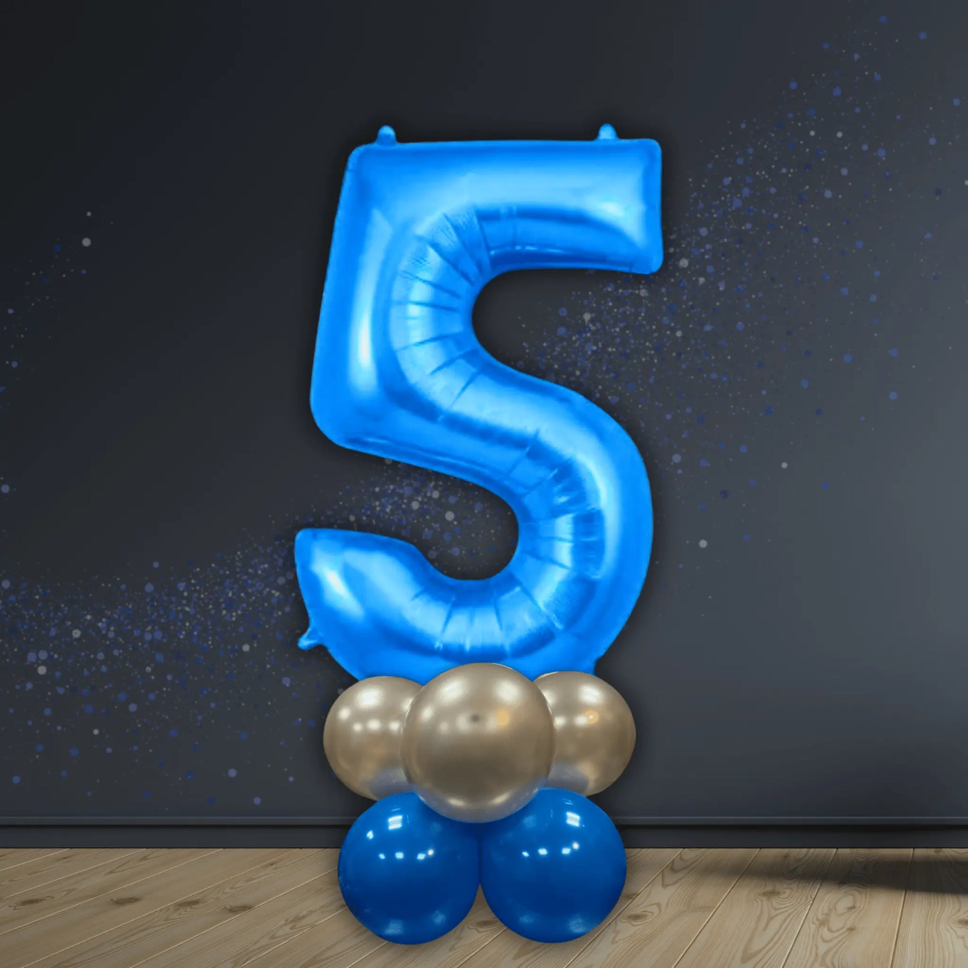 Basic Blue Number Balloon Stacks - Air Filled