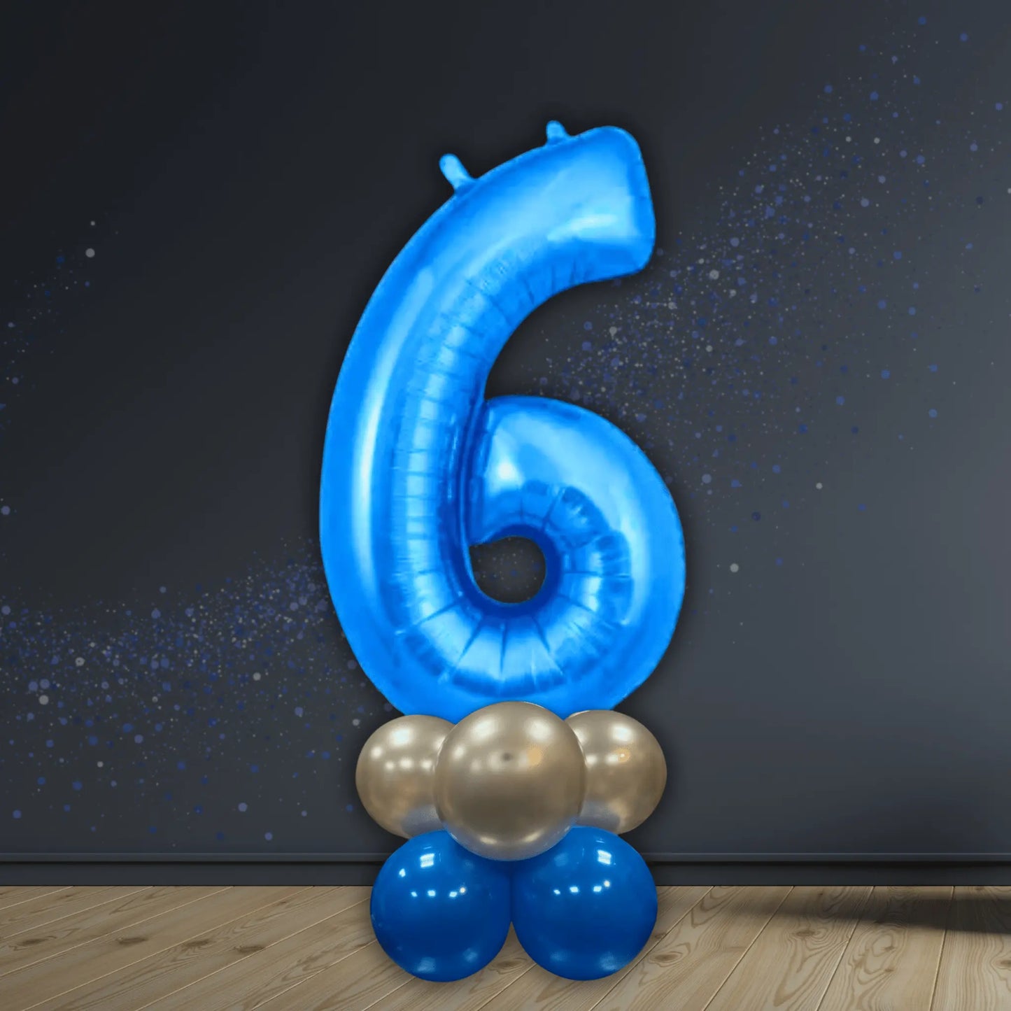 Blue Number Balloon Stack - Air - Filled Party Decoration (0 - 9) | The Party Hut