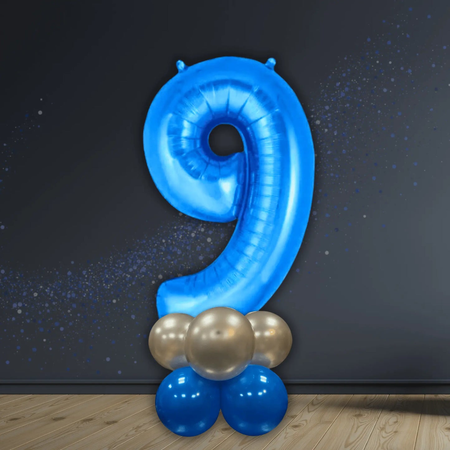 Blue Number Balloon Stack - Air - Filled Party Decoration (0 - 9) | The Party Hut