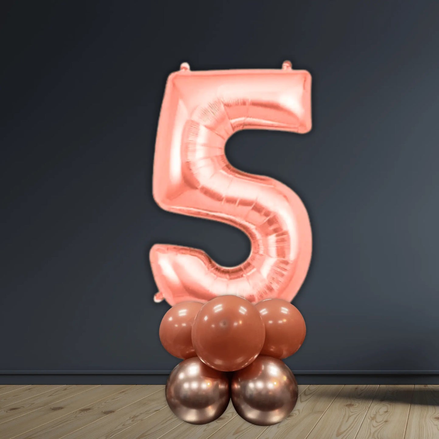 Rose Gold Basic Number Balloon Stack (Air - Filled) | The Party Hut