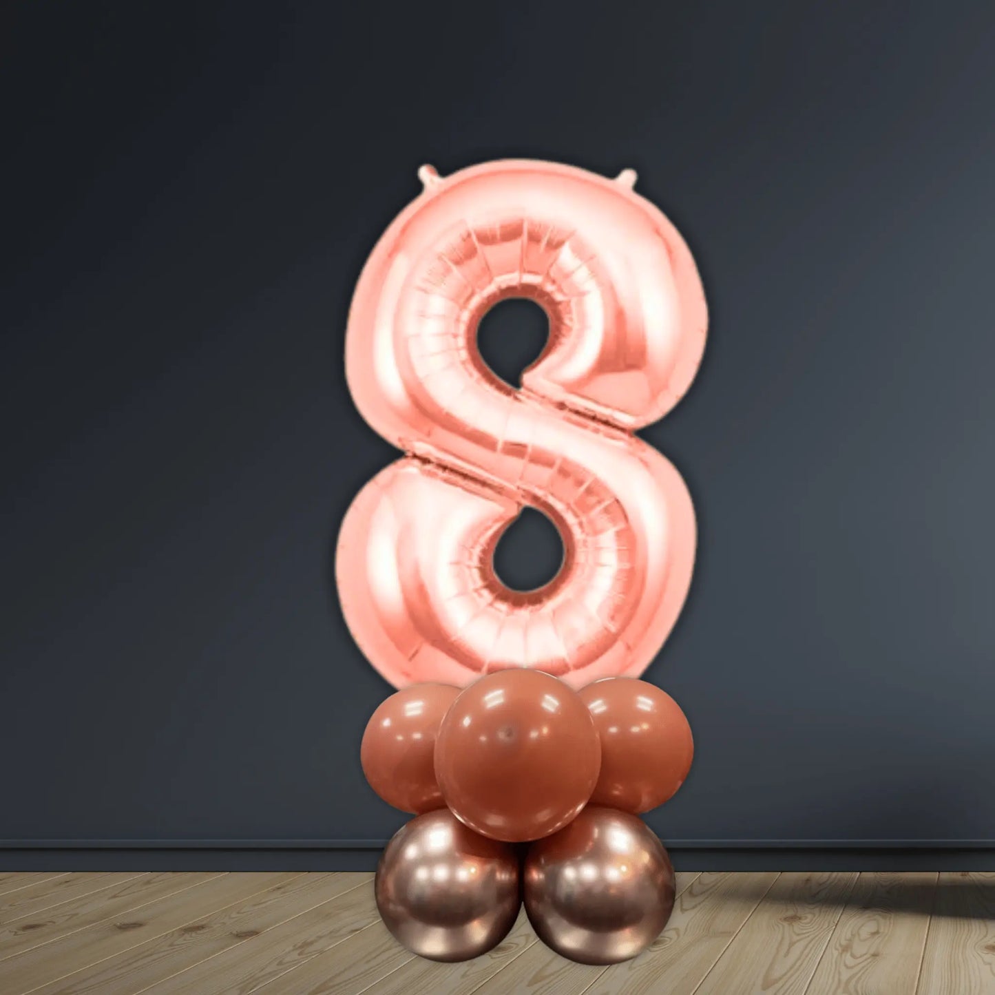 Rose Gold Basic Number Balloon Stack (Air - Filled) | The Party Hut