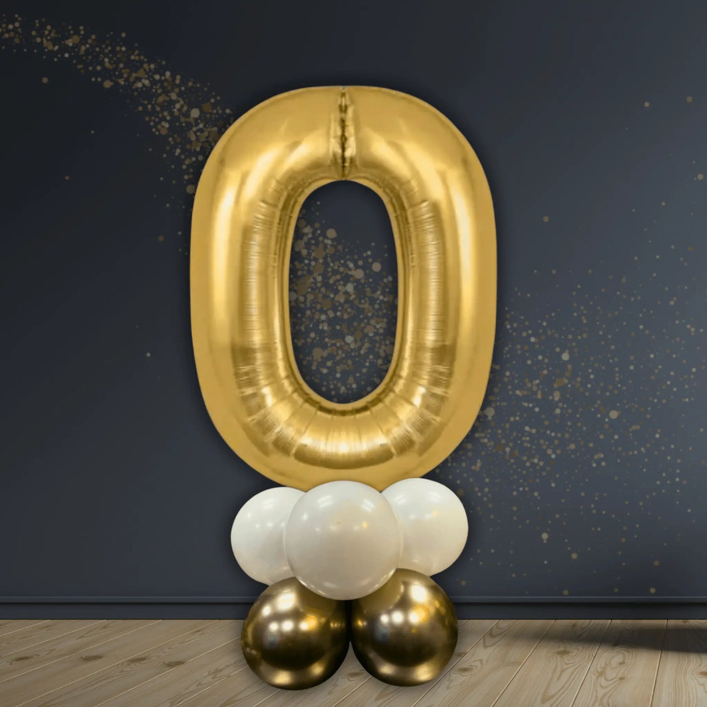 Silk Gold Number Basic Balloon Stack (Numbers 0 - 9, Air - Filled Only) | The Party Hut