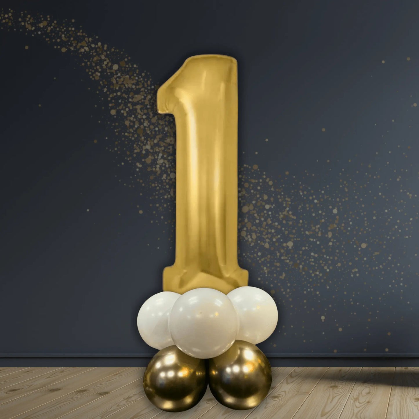 Silk Gold Number Basic Balloon Stack (Numbers 0 - 9, Air - Filled Only) | The Party Hut
