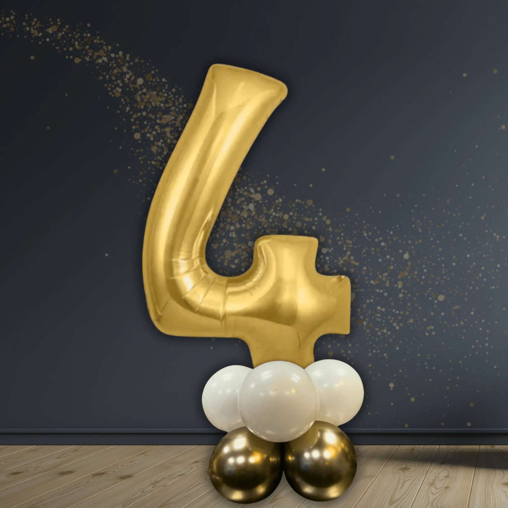 Basic Gold Number Balloon Stacks - Air Filled