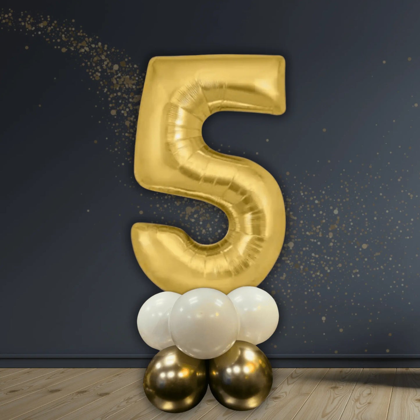 Silk Gold Number Basic Balloon Stack (Numbers 0 - 9, Air - Filled Only) | The Party Hut