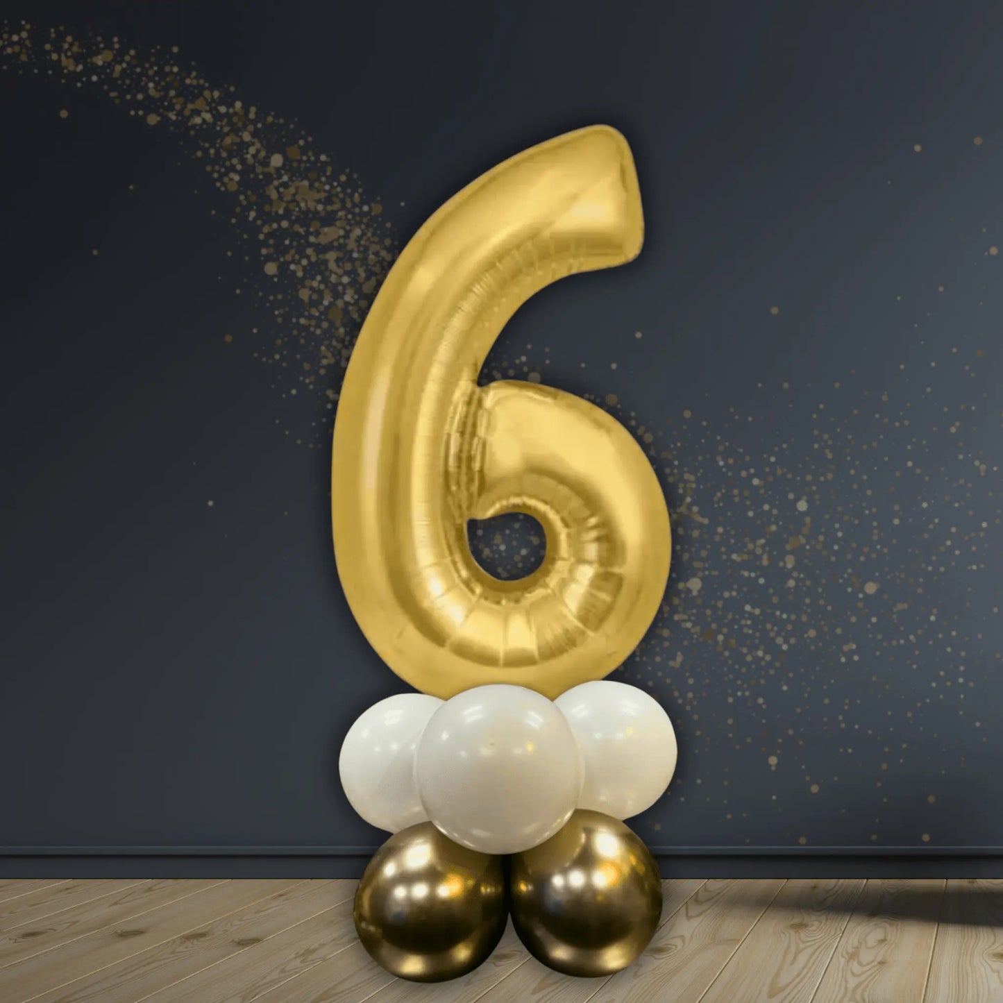 Silk Gold Number Basic Balloon Stack (Numbers 0 - 9, Air - Filled Only) | The Party Hut