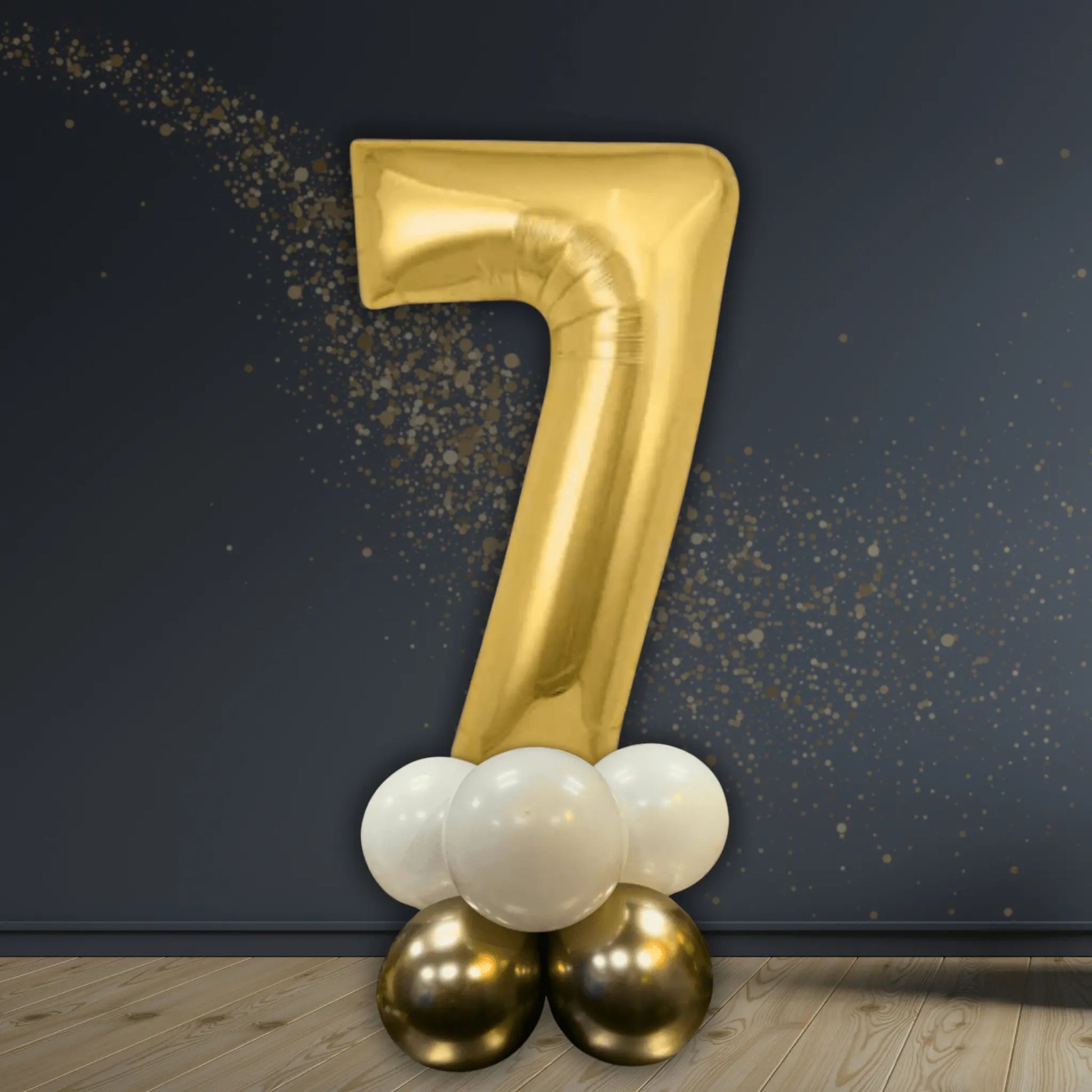 Basic Gold Number Balloon Stacks - Air Filled