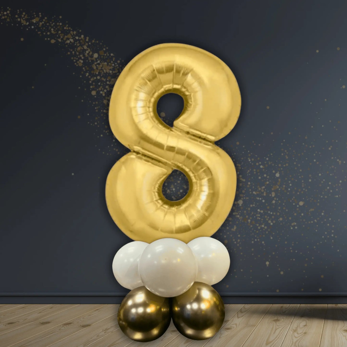 Silk Gold Number Basic Balloon Stack (Numbers 0 - 9, Air - Filled Only) | The Party Hut