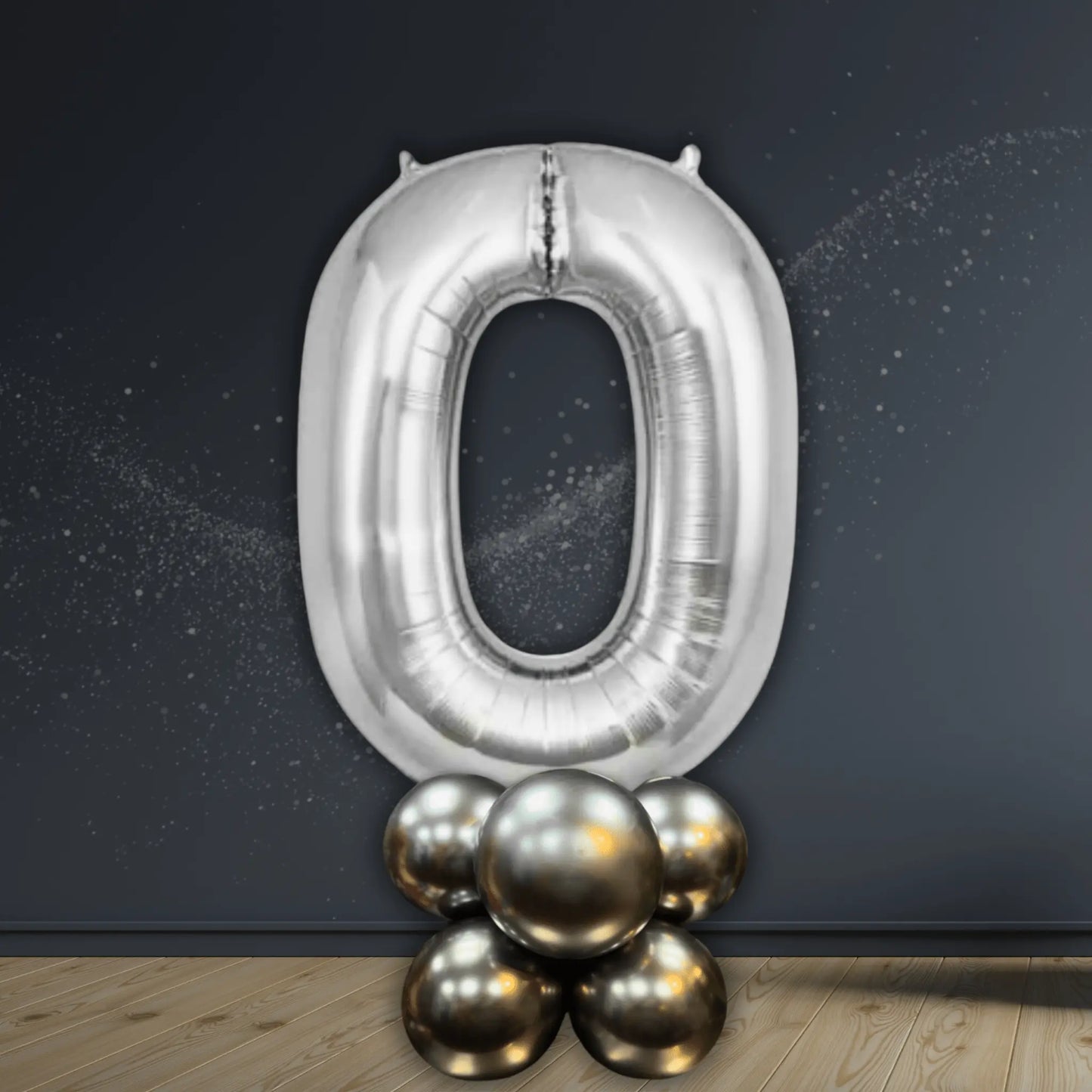 Silver Number Basic Balloon Stack (Numbers 0 - 9, Air - Filled Only) | The Party Hut